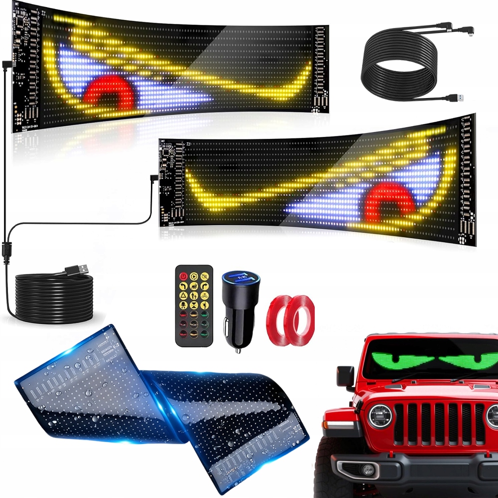 2ks Automobilová Led Lampa Ďábelské Oči Diy Nákladní Vozidla Suv 35 cm IP65 Usb