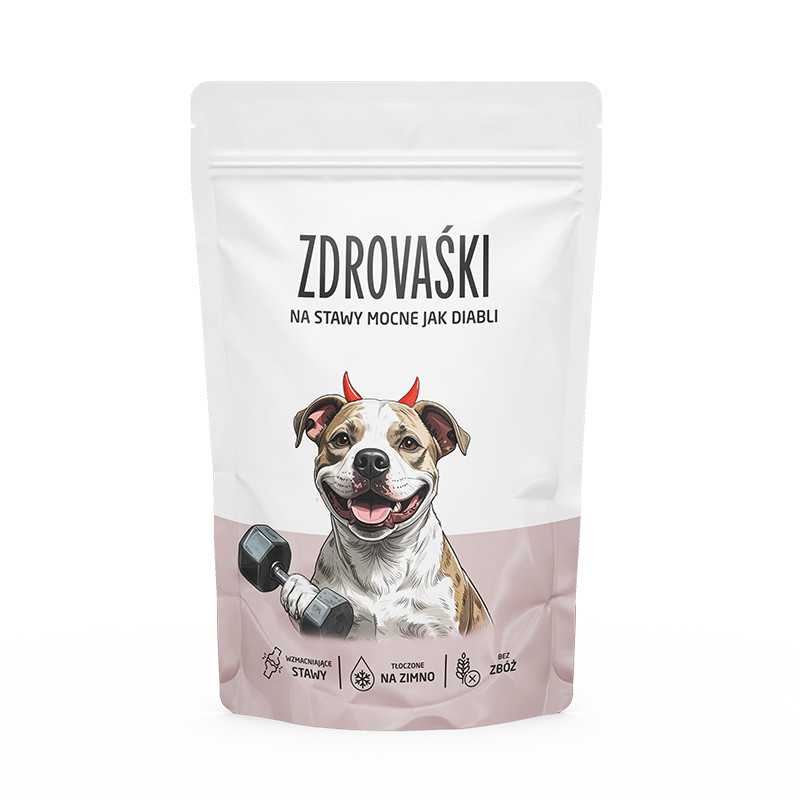 Levně Doplněk stravy pro psy Zdrovaśki na silné klouby jako čert 160 g