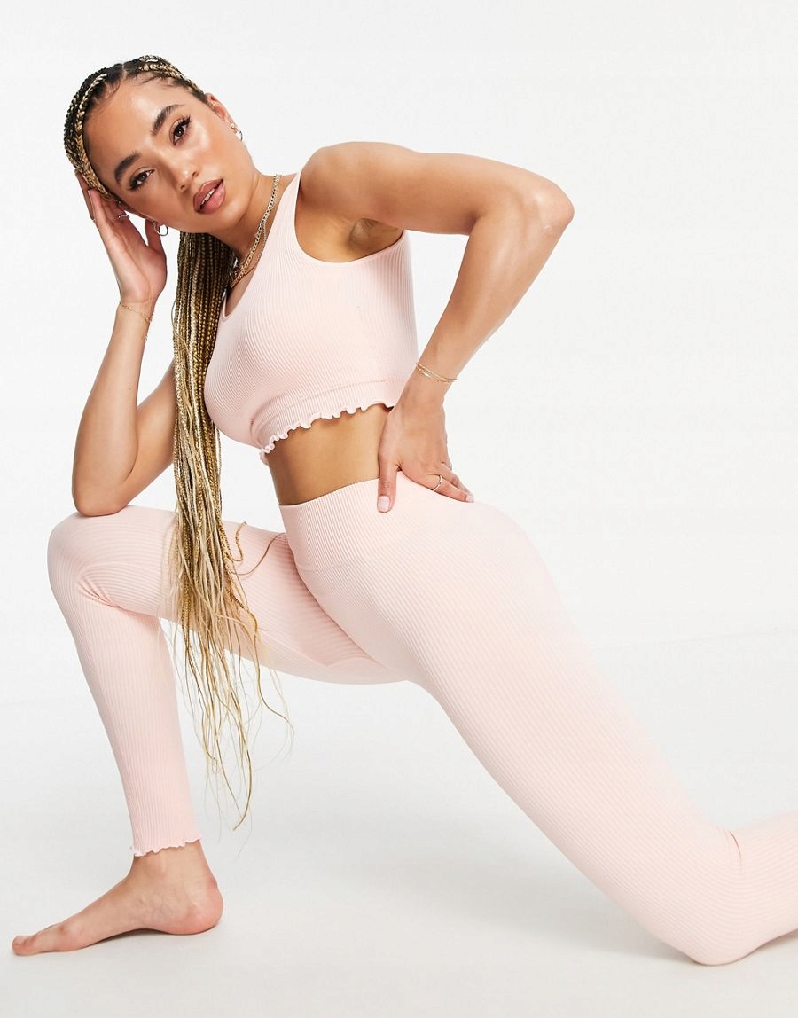 South Beach Damski Top Różowy Prążkowany Xs/s 1RWU