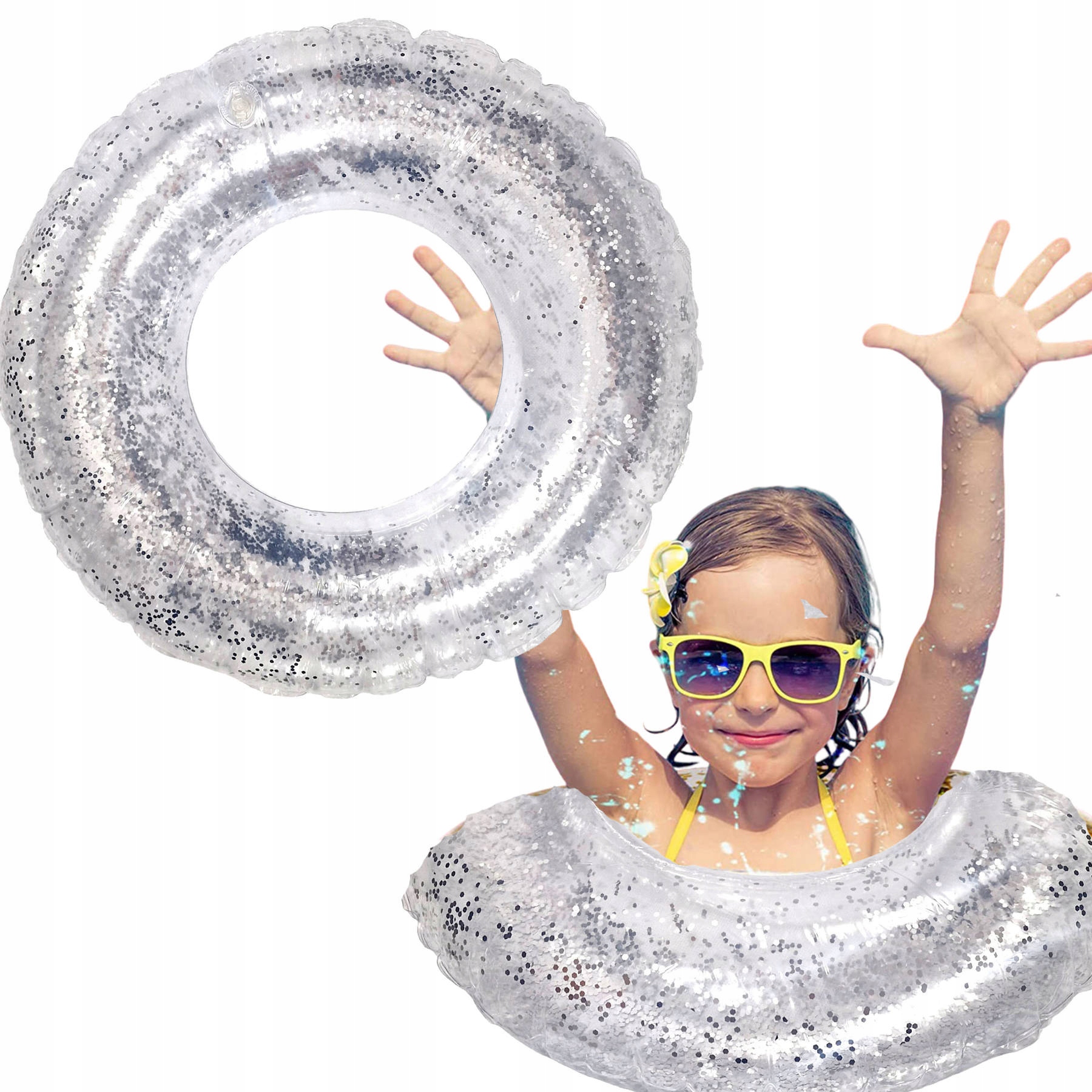 

Dmuchane Koło Do Pływania Brokat Dla Dzieci 60cm