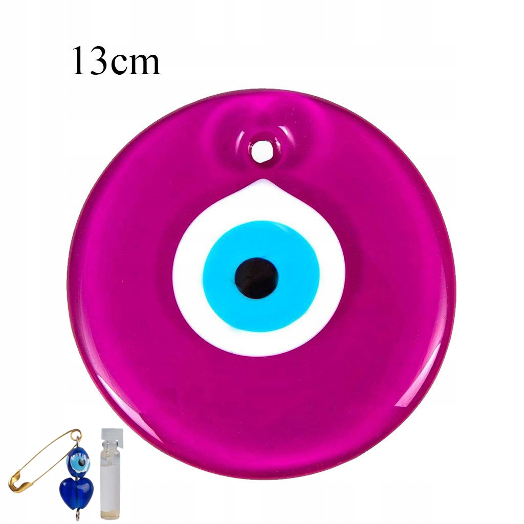 

Szklana Matowa Różowa Zawieszka Z Okiem Proroka