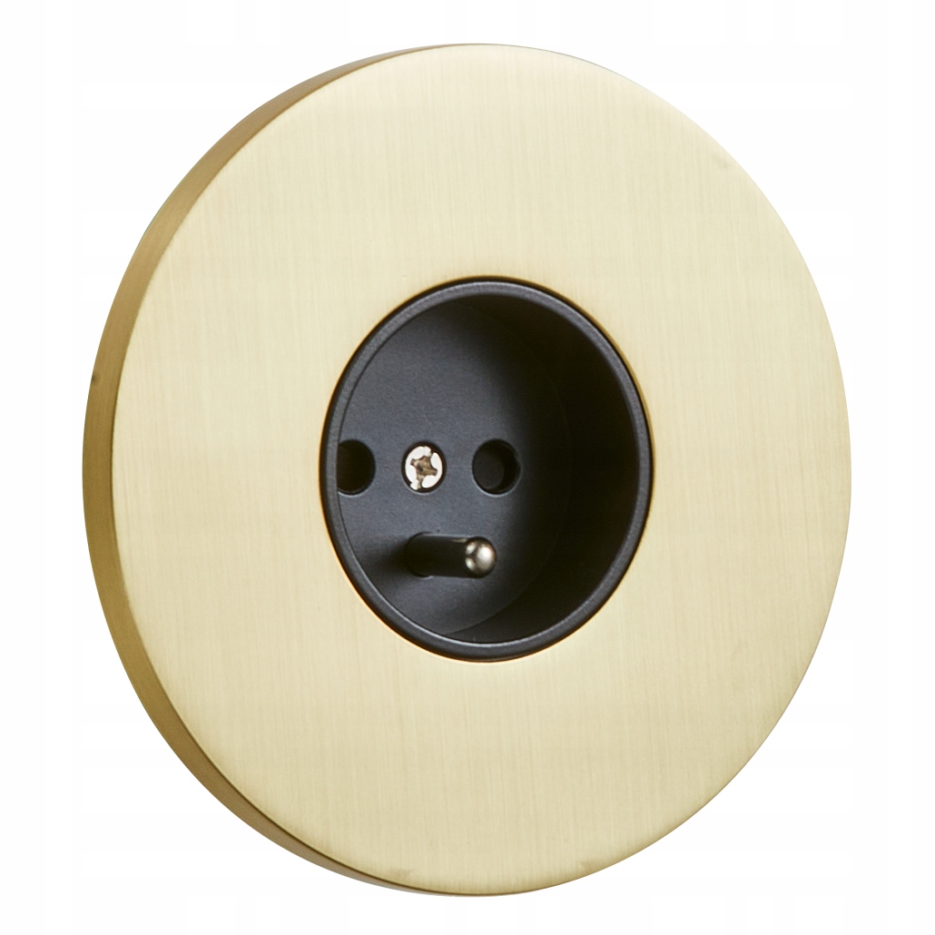 Kontaktní zásuvka kulatá kovová zlatá elegantní Togglica Round