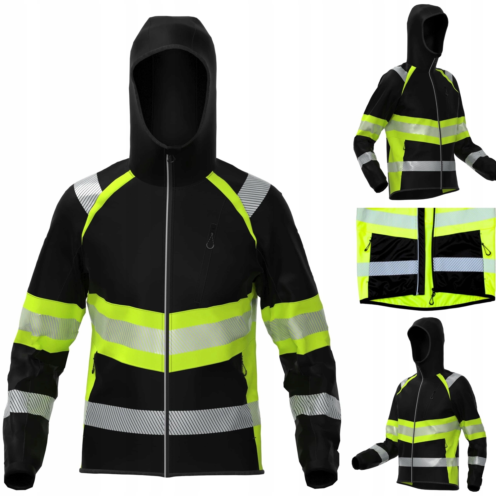 Kurtka robocza Softshell z kapturem z odblaskami BoSafety Topek XL