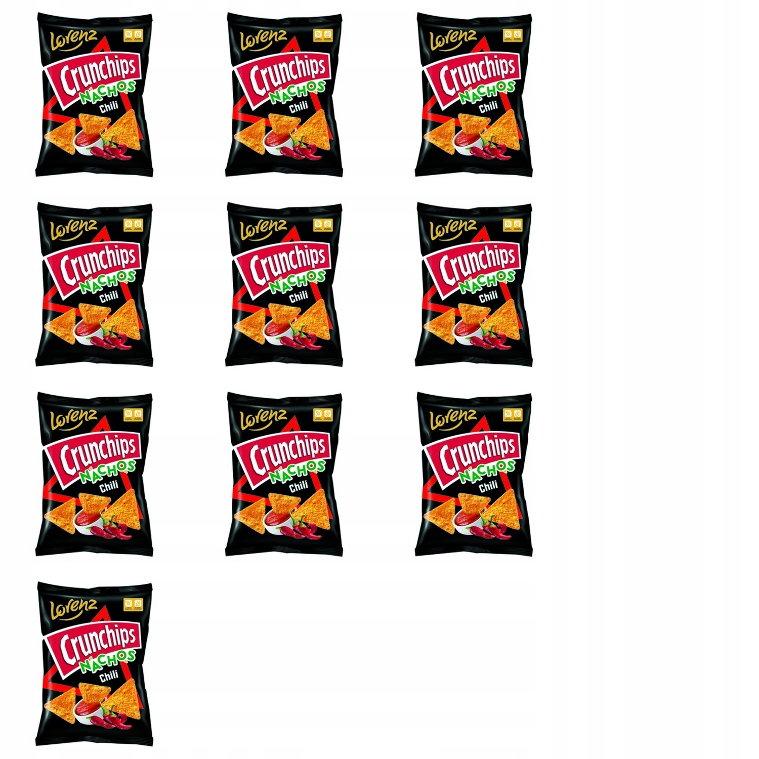 10x 100g Crunchips nachos chili Karton