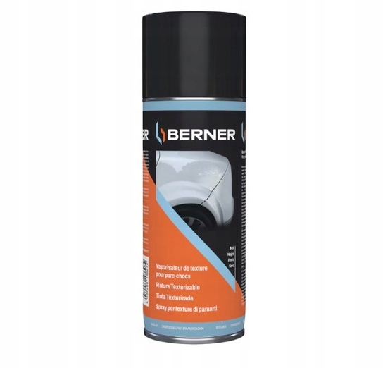 Lakier Strukturalny do Zderzaków Plastikowych Czarny Spray 400ml Berner