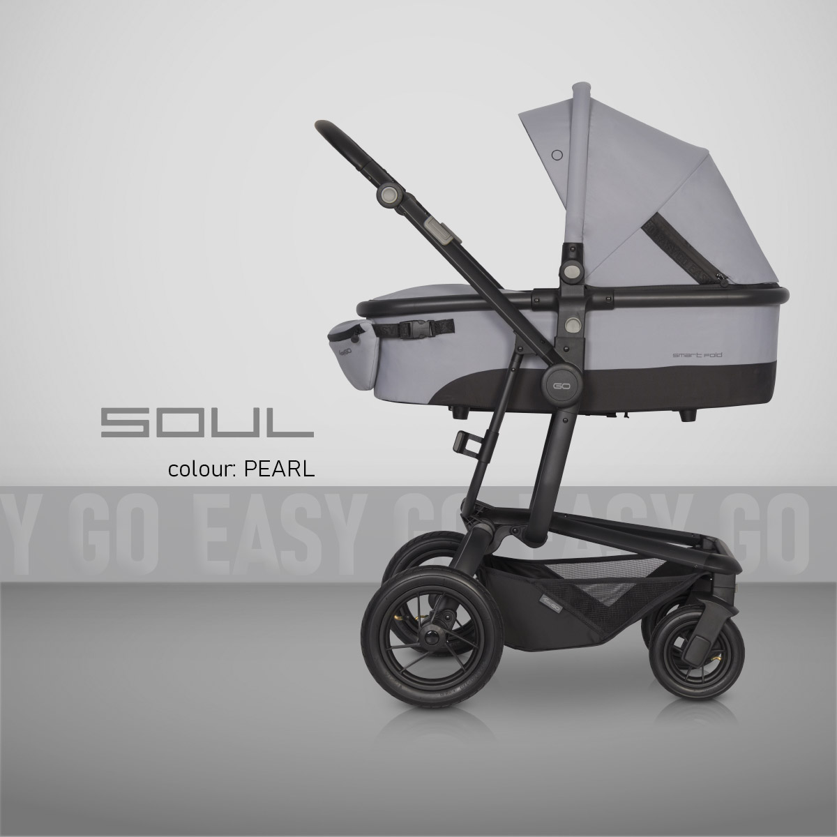 EasyGo Soul Wózek 1w1 z samą gondolą FOLIA + NERKA Model Wózek dziecięcego Easygo Soul 1w1 pompowane koła