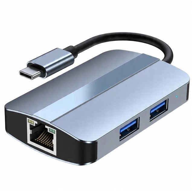 

Adapter Hub Przejsciówka 5 w 1 Usb-c Sd RJ45