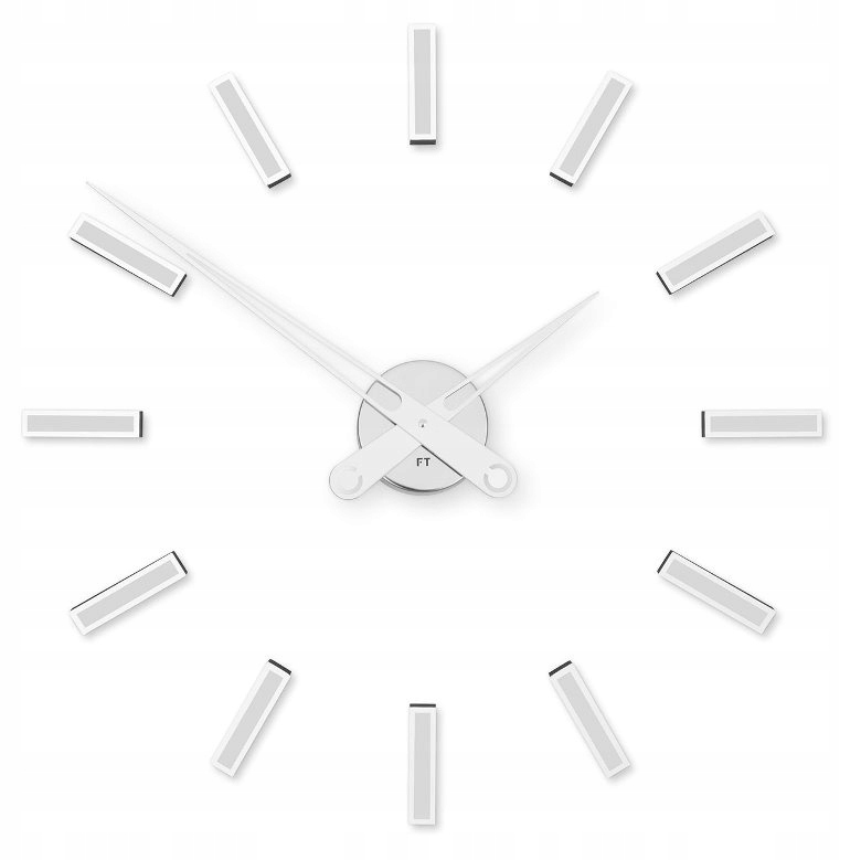 Dizajnové nalepovacie hodiny Future Time FT9600SI Modular chrome 60cm