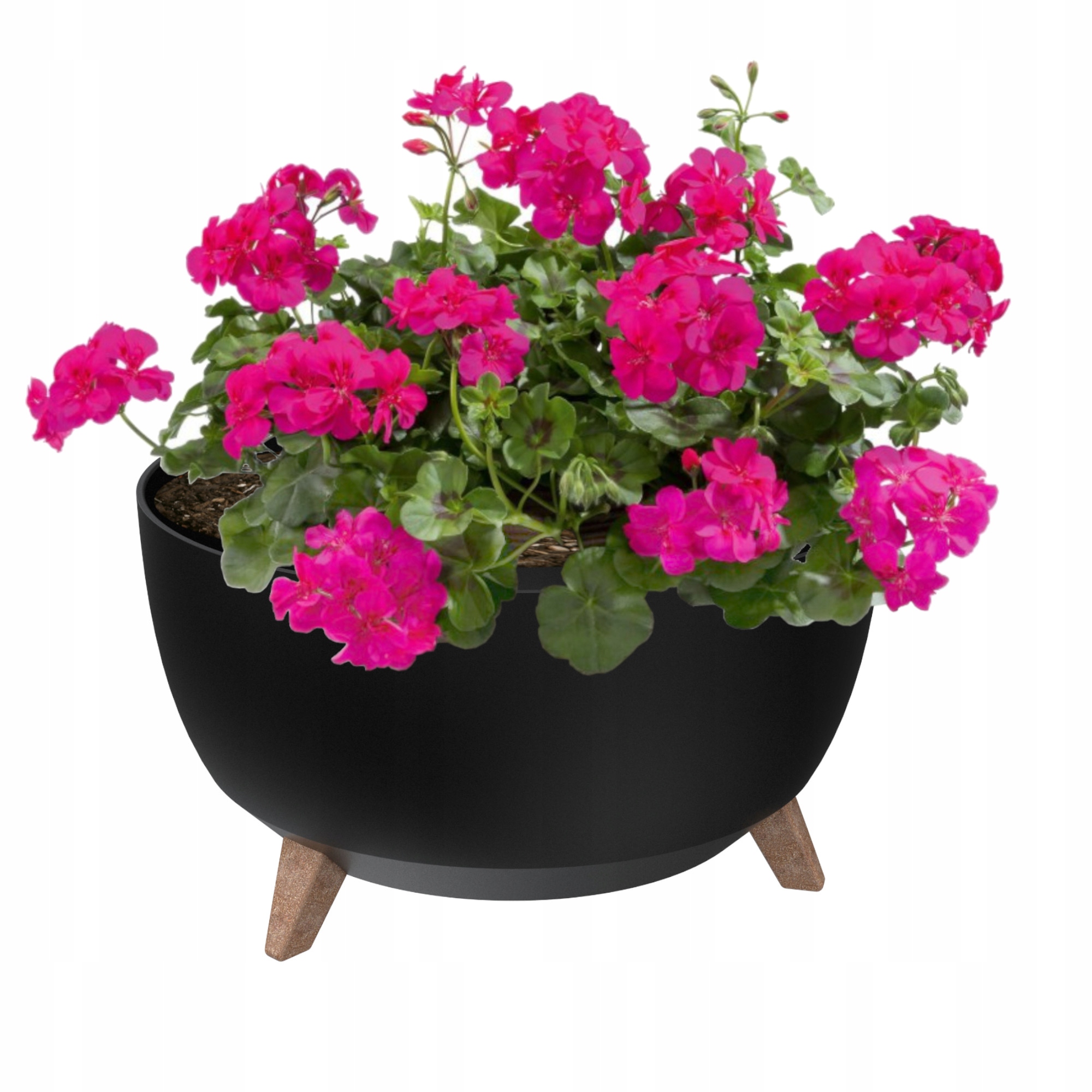 Doniczka misa okrągła nogi 47 cm czarny
