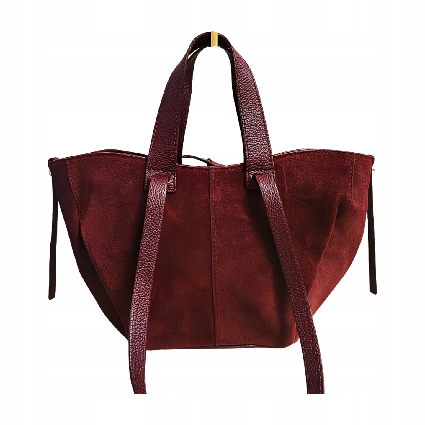 Laura Biaggi mini shopper taška semišová bordó