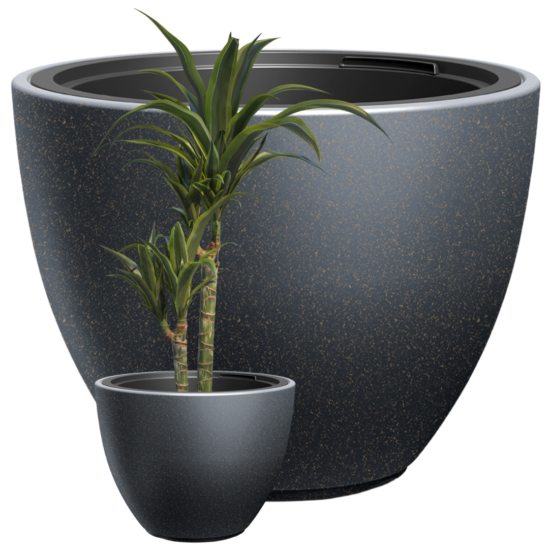 Donica duża 57 cm mrozoodporna okrągła antracyt taras balkon