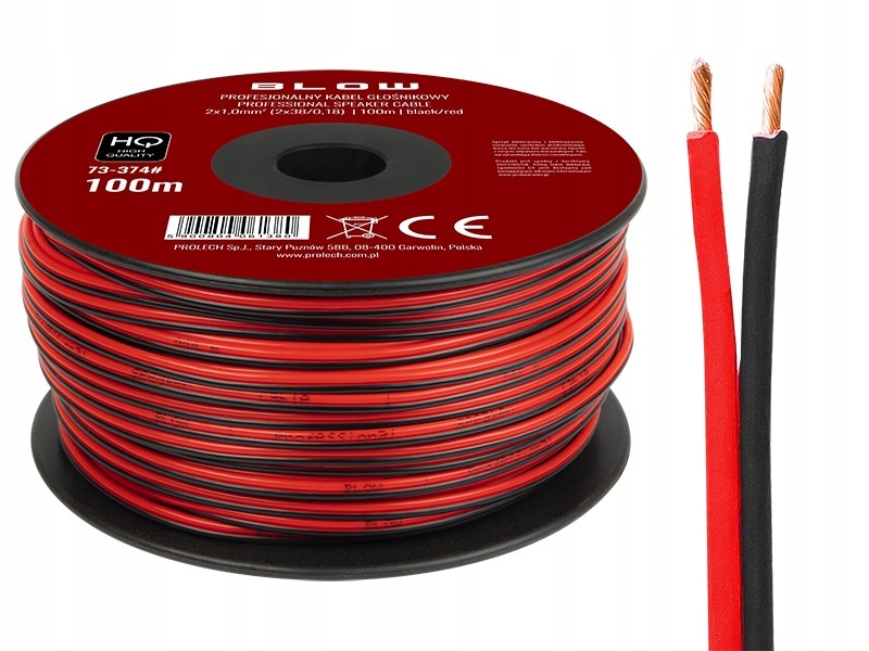

Kabel przewód głośnikowy 2x1mm Cca Rb 6m