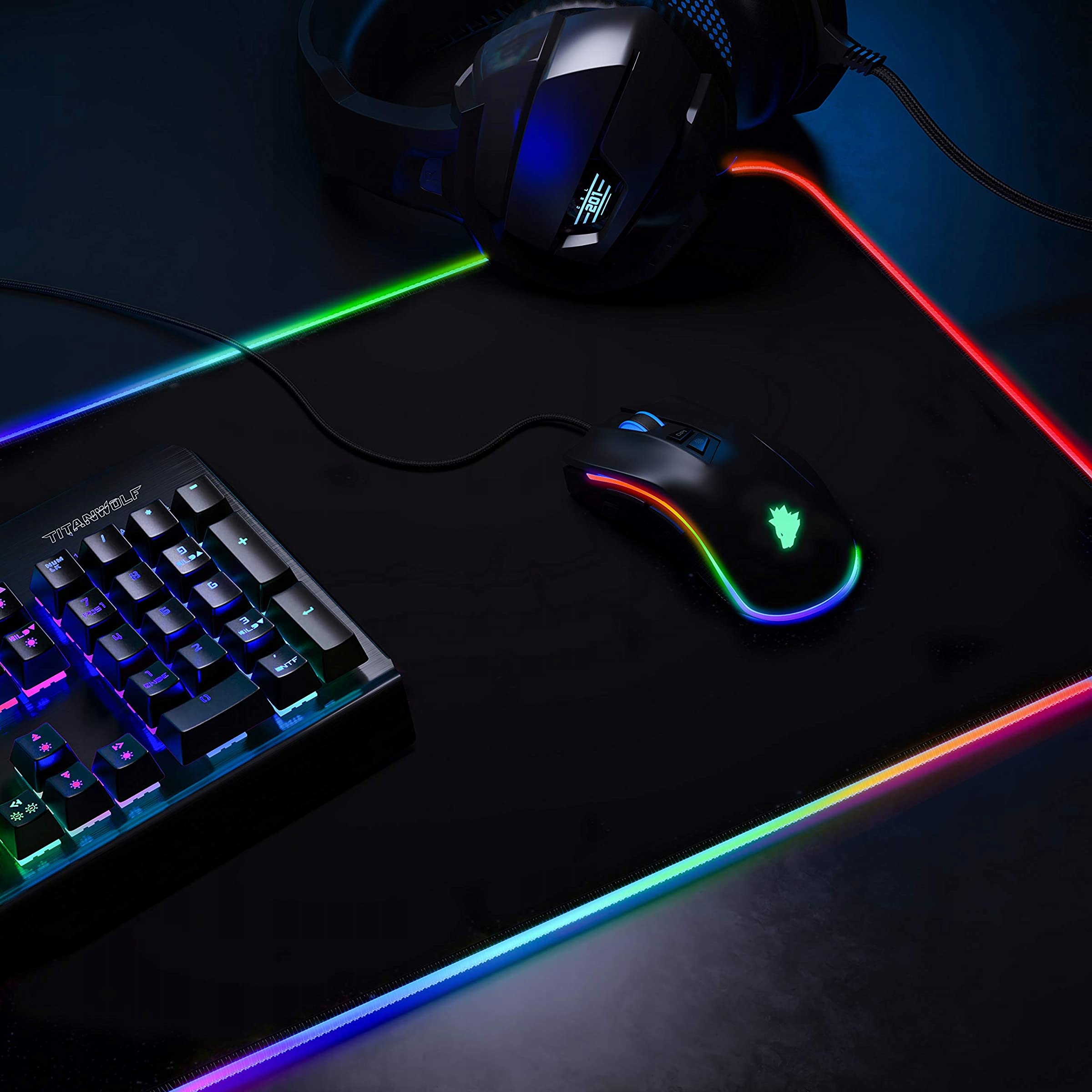 CSL PODKŁADKA GAMINGOWA RGB POD MYSZ KLAWIATURĘ — miniatura 6