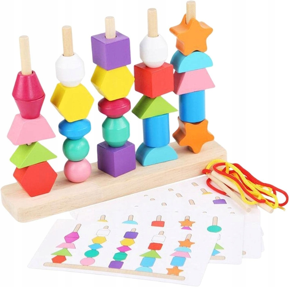 UKŁADANKA DREWNIANA PIRAMIDKI SORTER KLOCKI SENSORYCZNE MONTESSORI Marka NORIMPEX