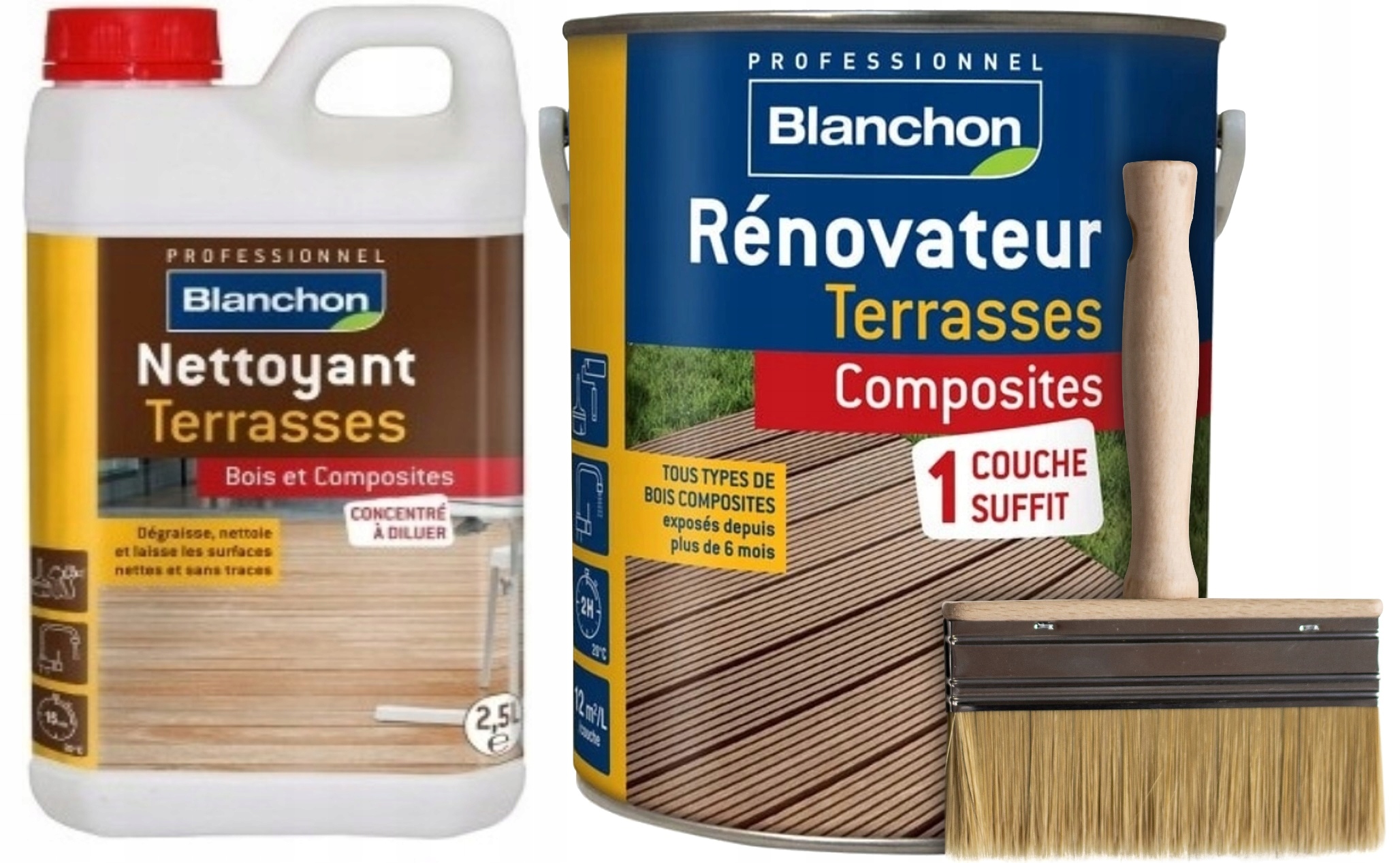 Set na renováciu čistenia kompozitných terás Wpc 2,5L štetec
