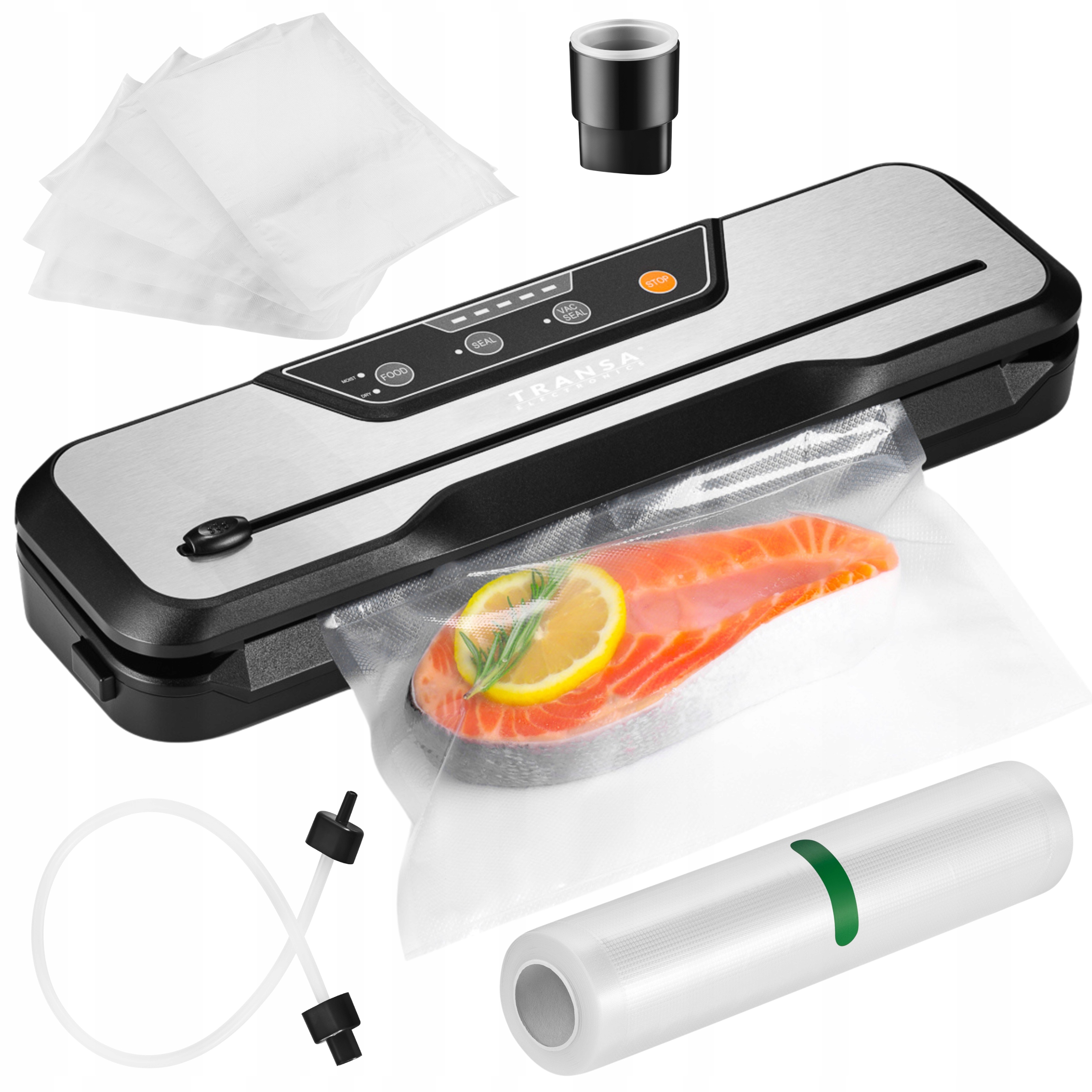 Vakuová svářečka Balicí stroj na potraviny 3 Funkce Fólie Sáčky Adaptéry 160W
