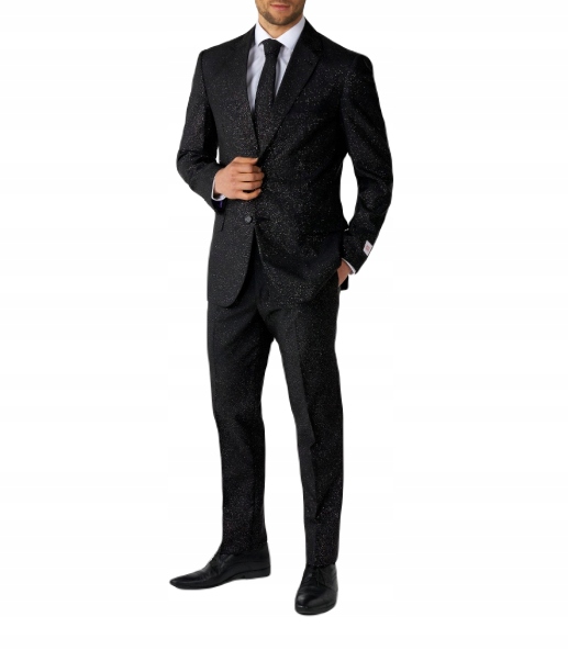 OPPOSUITS Garnitur męski z krawatem, czarny 52 L