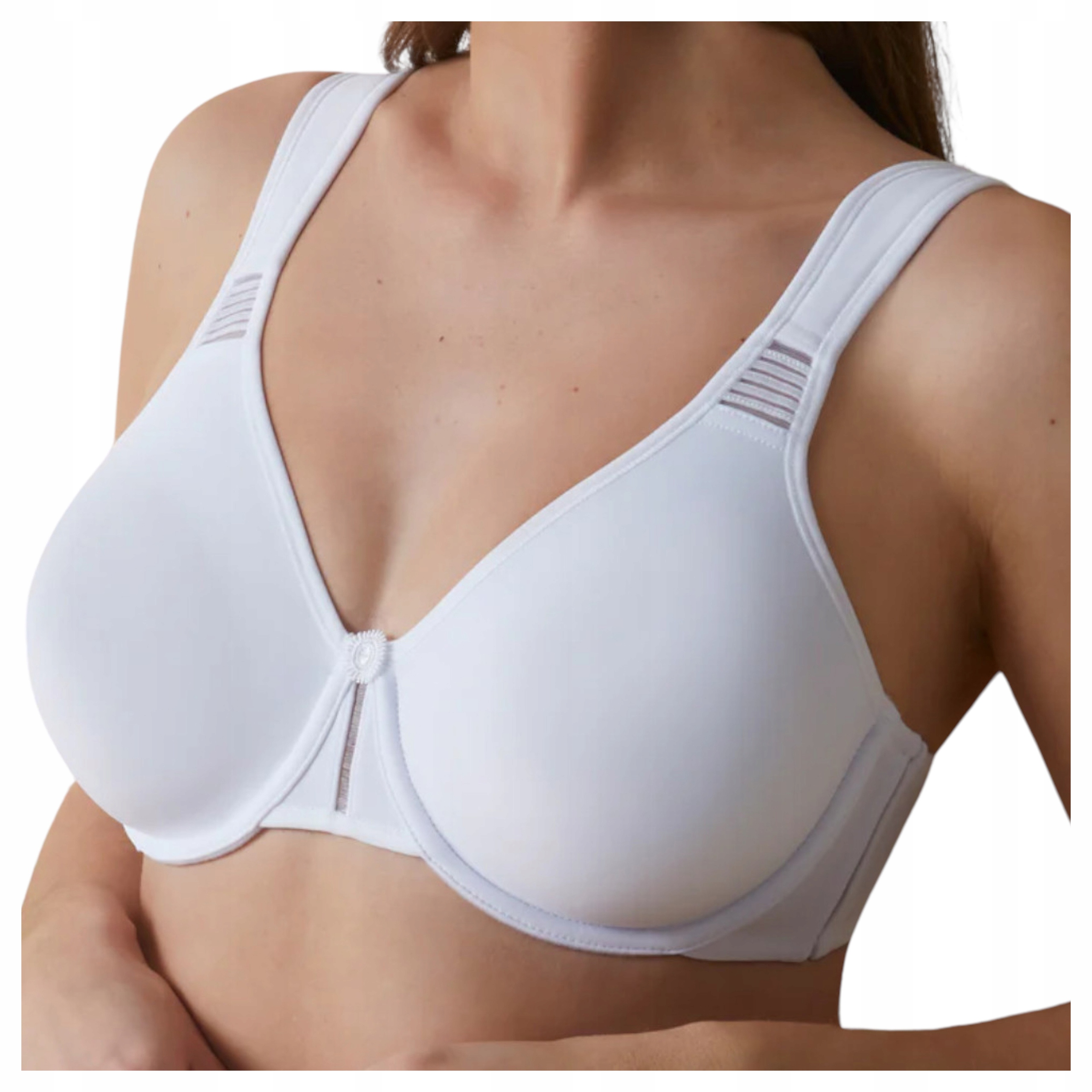 Podprsenka na širokých ramínkách hladká, pohodlná 100D Lorea bílá