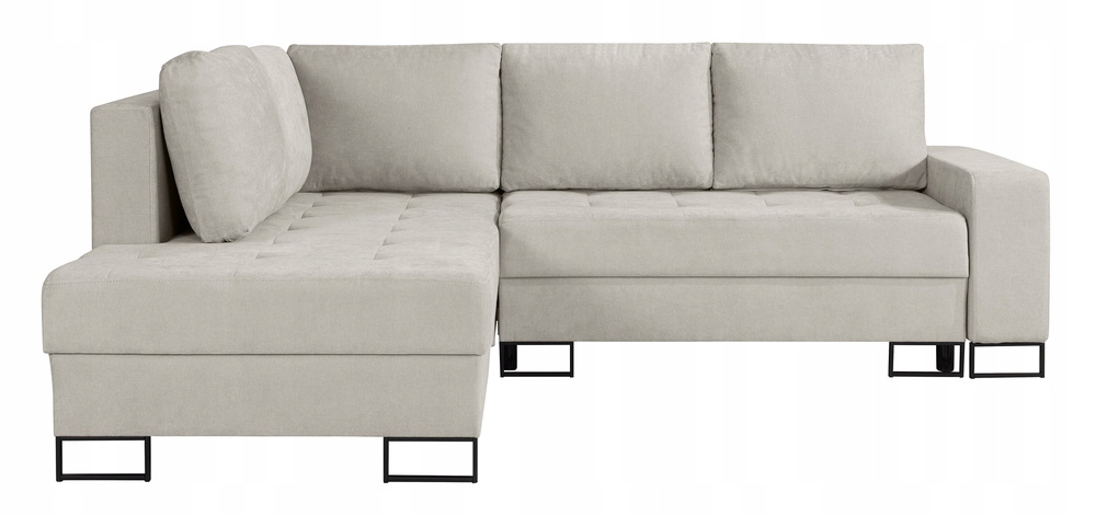 Rohová Sedací Souprava s funkcí spaní Larelle, levostranná, světle béžová žinylka