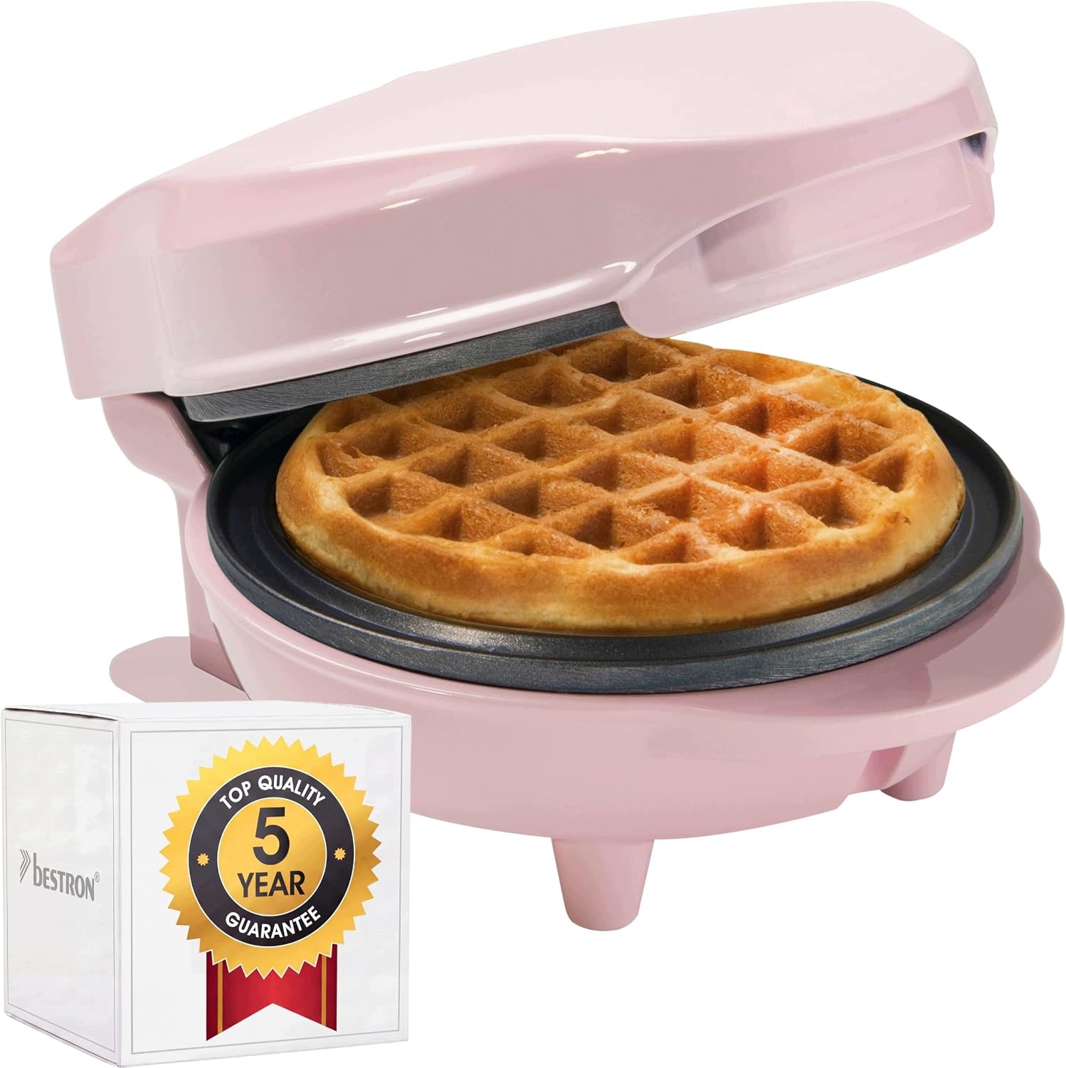 Mini Gofrownica Bestron Do Gofrów 550W Powłoka Nieprzywierająca Różowy