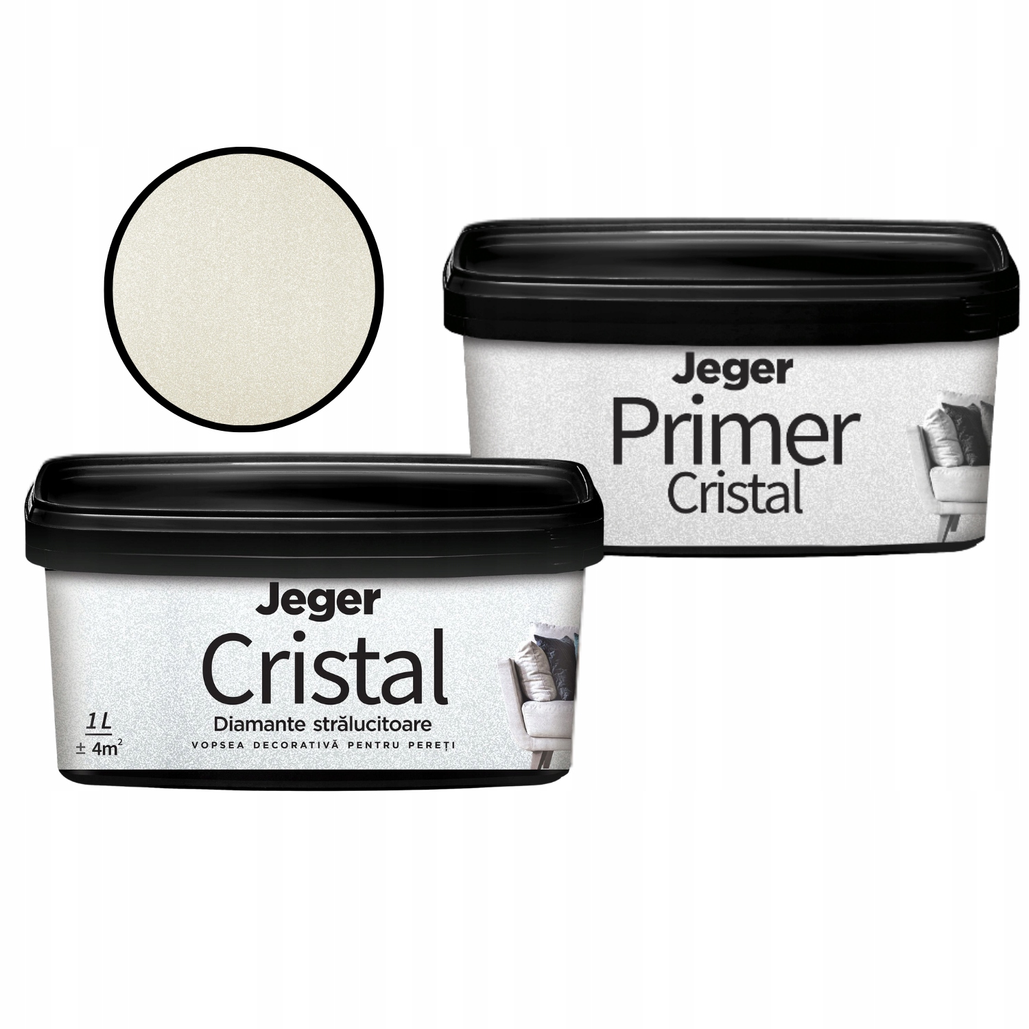 Zestaw Dekoracyjny Efekt Ścienny Brokatowy Cristal Alberto Primer Cristal