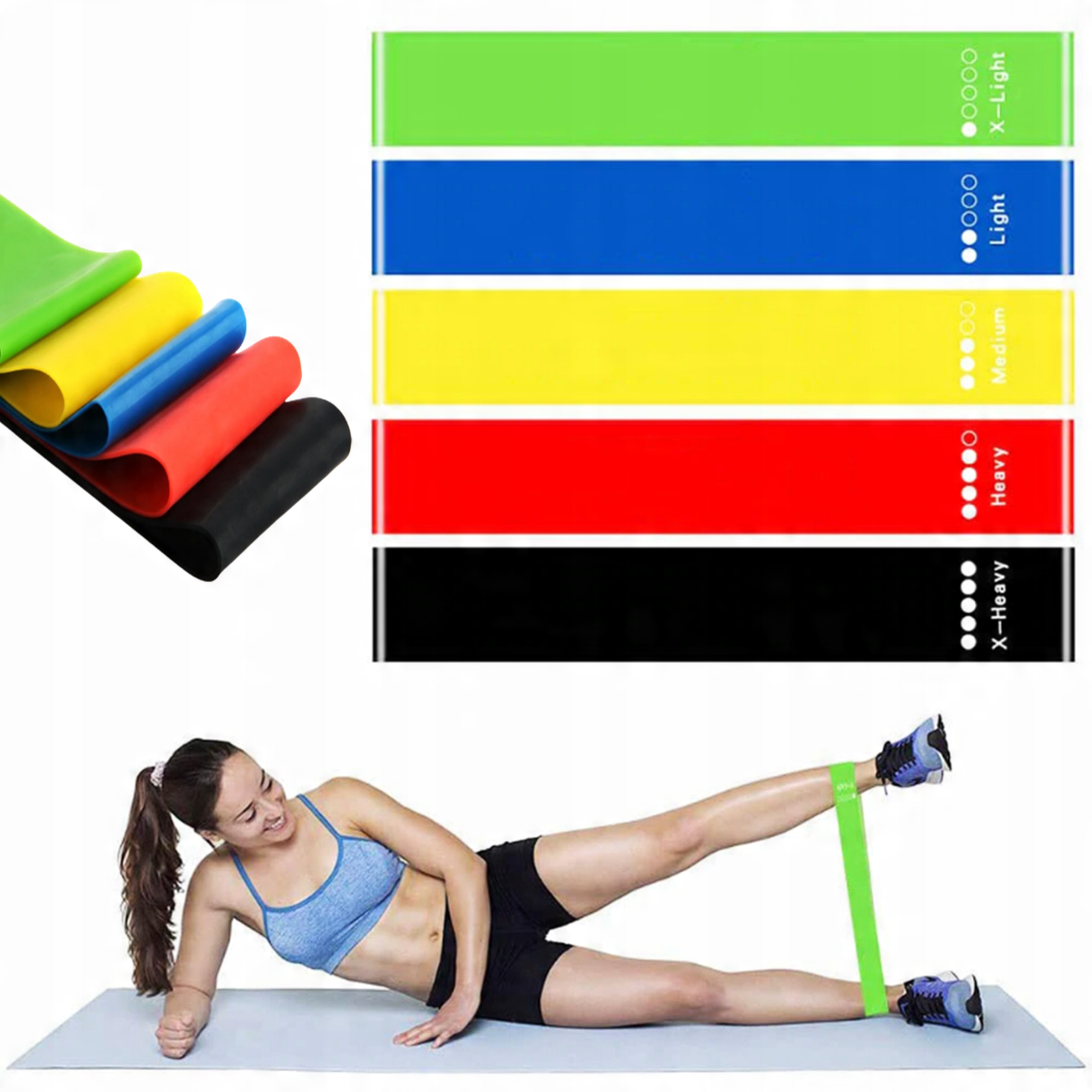 

5x Gumy Taśma Do Ćwiczeń Taśmy Oporowe Fitness