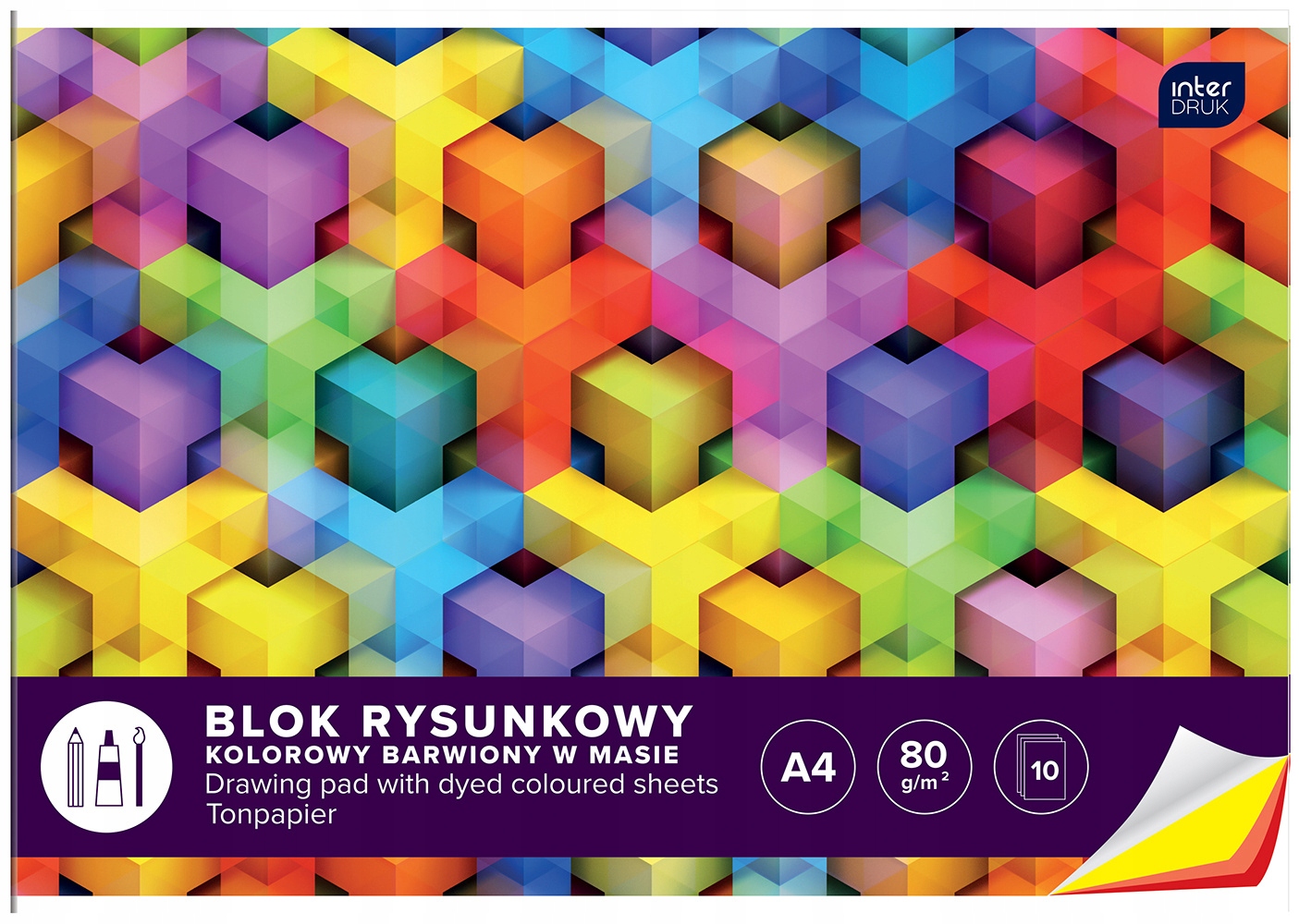 

Blok Rysunkowy kolorowy A4 10k 80g Interdruk