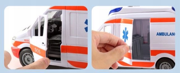 Auto Karetka Pogotowia Ambulans Van bus Napęd Drzwi Nosze Bohater Inny