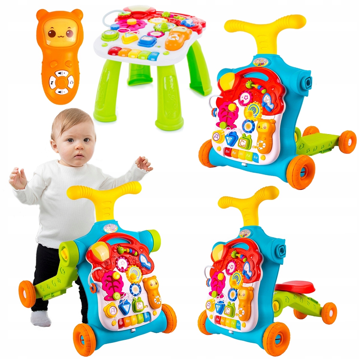 PCHACZ CHODZIK STOLIK EDUKACYJNY HULAJNOGA JEŹDZIK