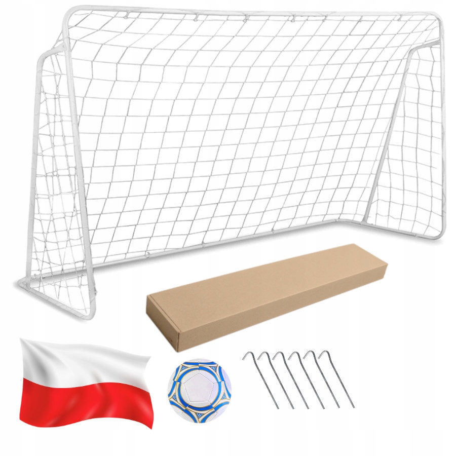 Velká kovová zahradní tréninková fotbalová branka 300 x 200 cm, míč vlajka