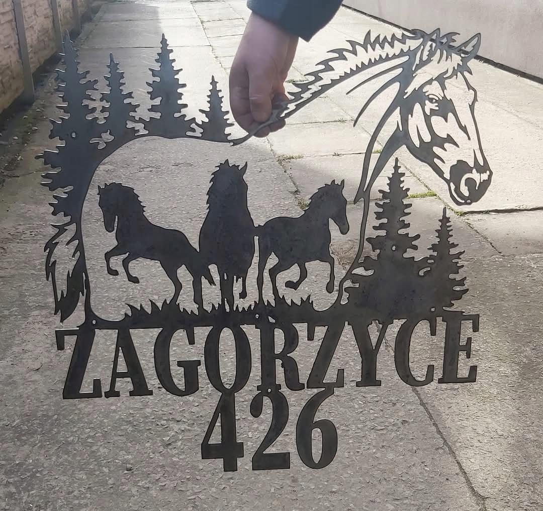 Krásny Veľký Čitateľný Číslo dom ulica adresa adresná tabuľka s Koňom 70 cm
