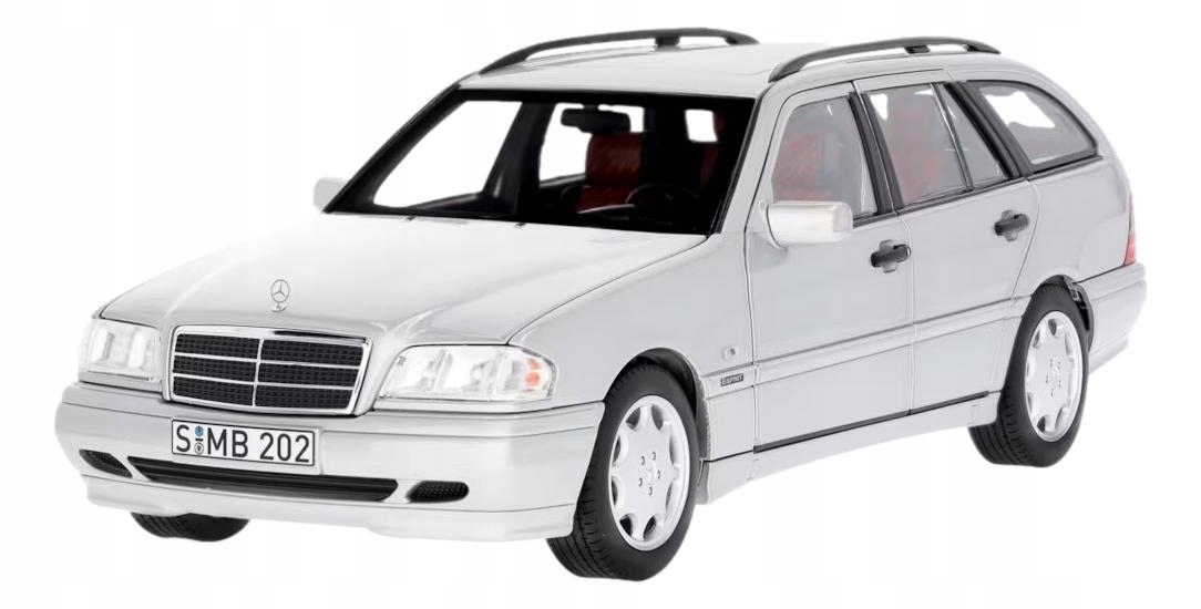 Mercedes Model auta 1:18 W202 C200 Kombii vagón strieborný