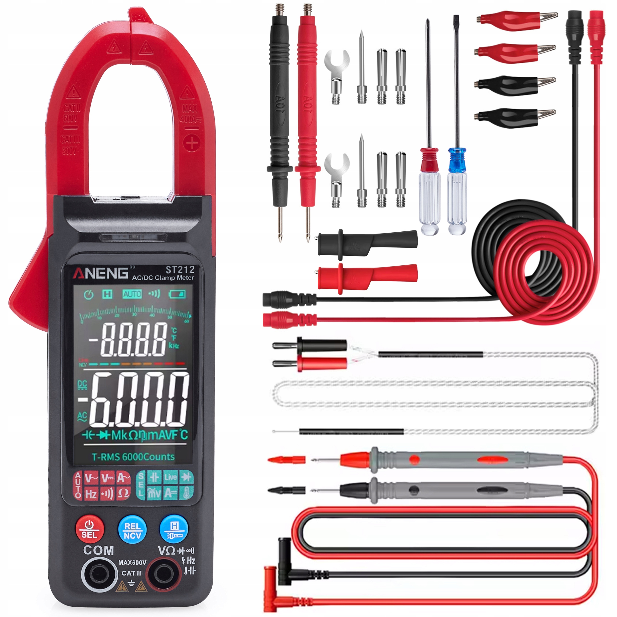Digitální měřič napětí ST212 Pro Plus Multimetr Ac/dc proud kabely