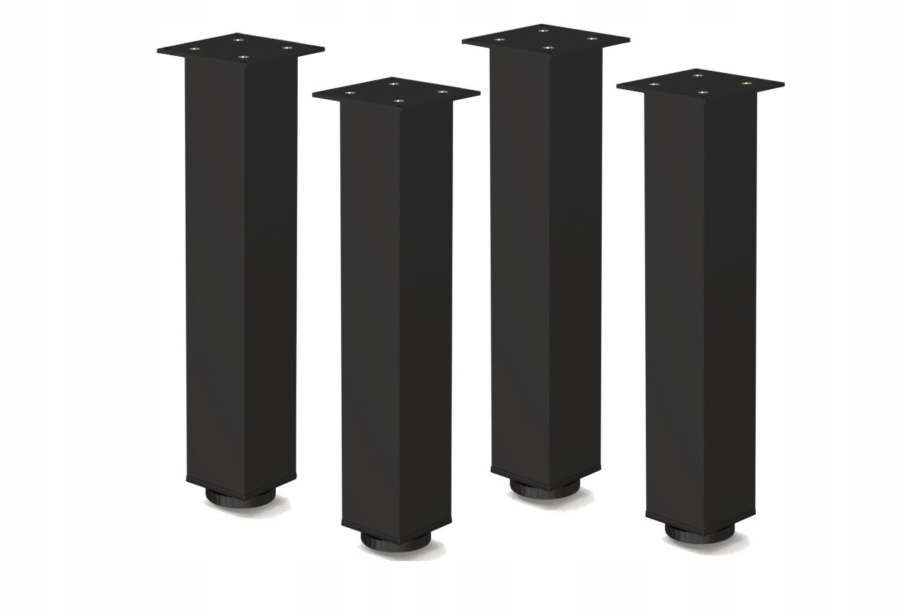 4 X Noha K Pracovní Desce H 400 MM Nastavitelná, Černá