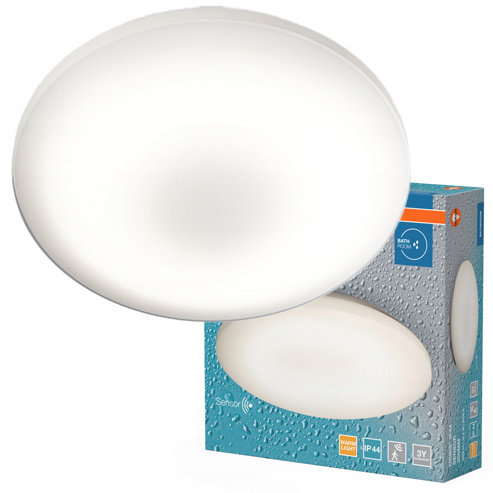 Stropné Svietidlo 15.5W 1100lm 3000K biele IP44 Orbis Osram