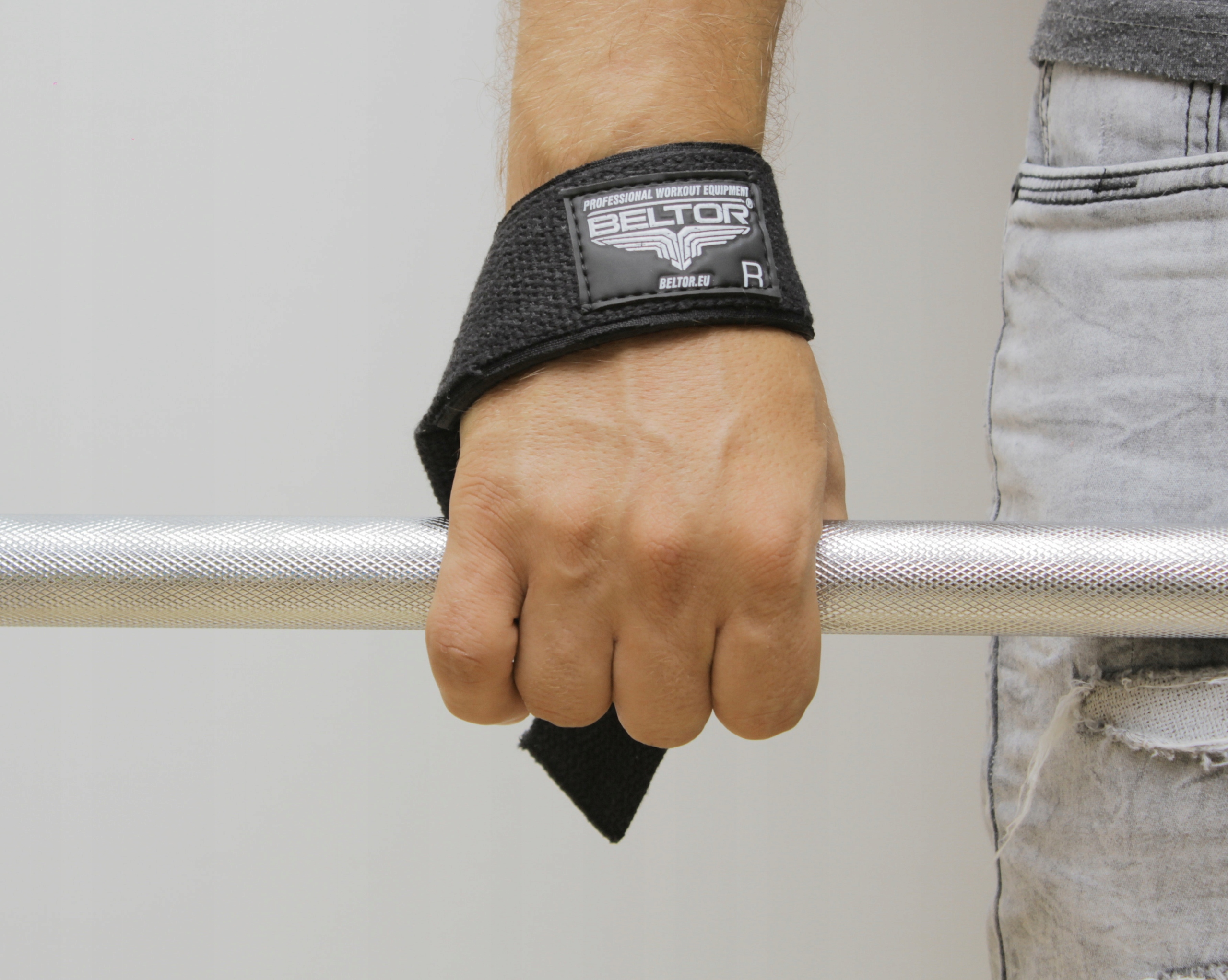 BELTOR PASKI TRENINGOWE UCHWYTY DO MARTWEGO CIĄGU CZARNE 2 SZTUKI Rozmiar uniwersalny