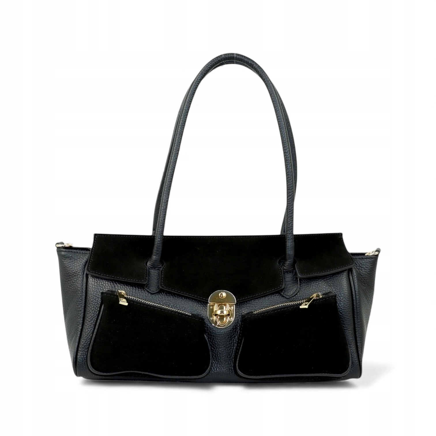 Kožená kabelka Prisca-M Černá Klasická elegance pro ženy