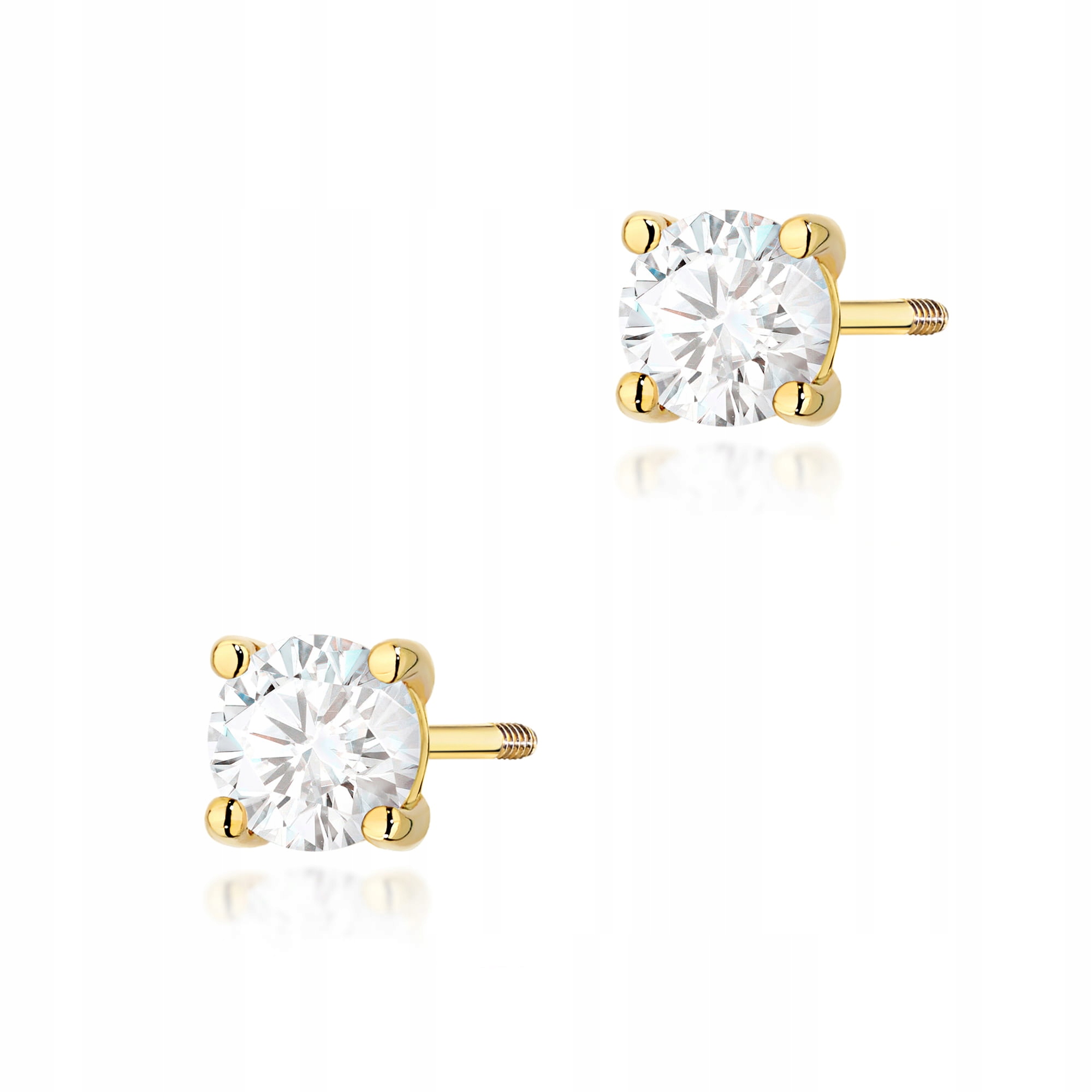 Zlaté náušnice 585 s diamanty 0.50 ct žluté zlato na Valentýna 1,8 g