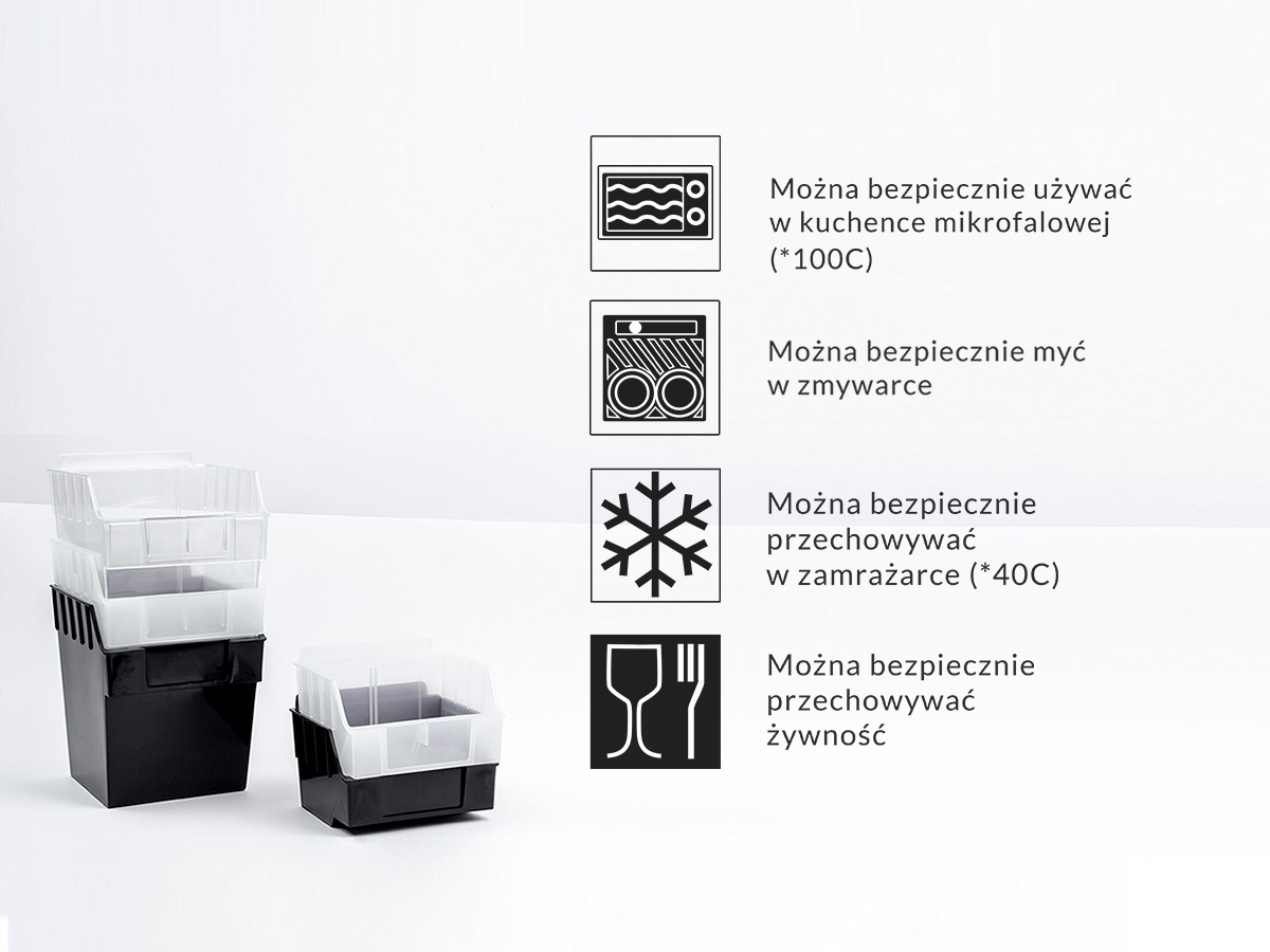 Pojemnik TOP niski Slatwall 14x12x8cm mleczny Typ inny