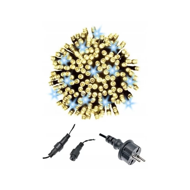 

500 Led Lampki Choinkowe Ciepły Biały Flash IP44