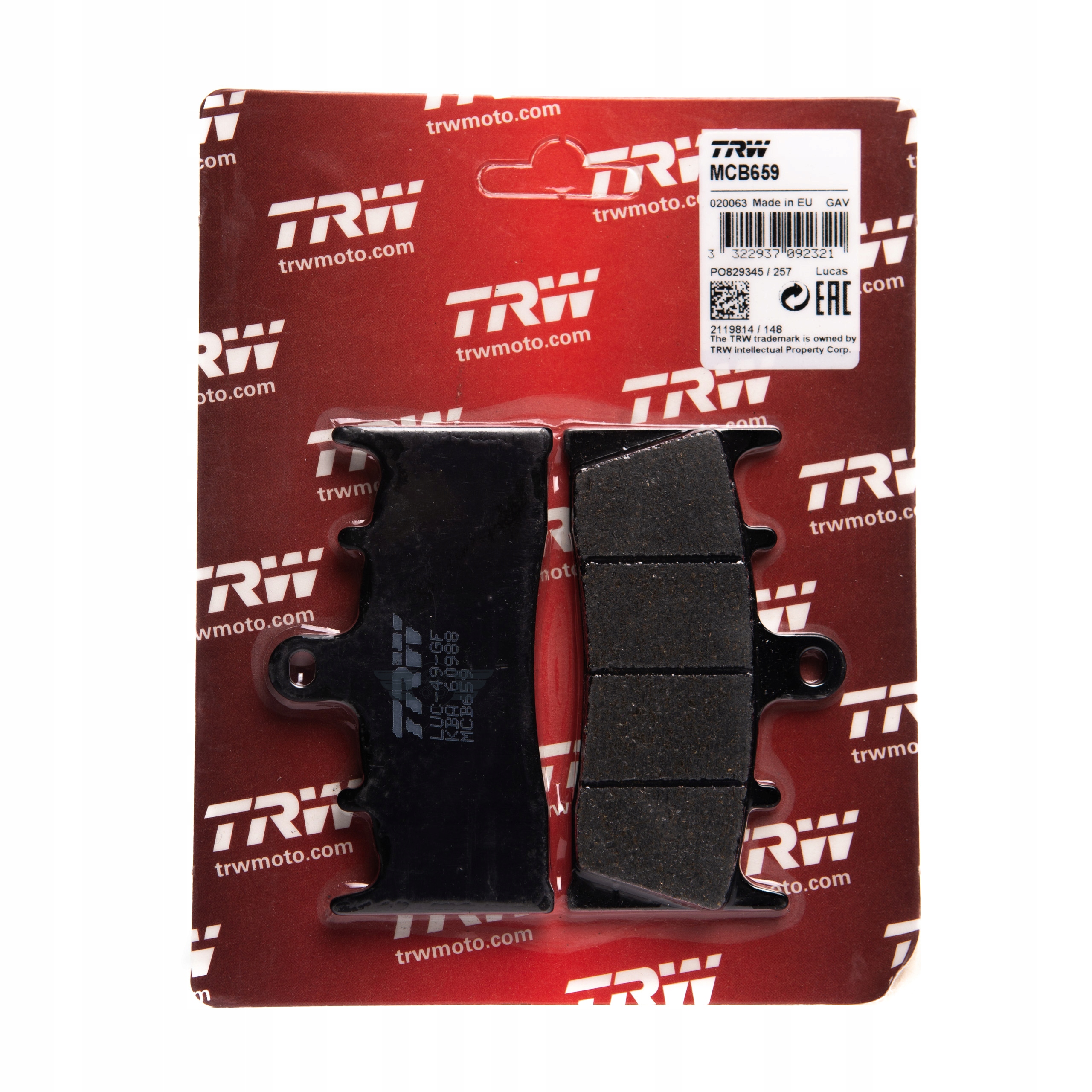 MCB659 - ТОРМОЗНЫЕ КОЛОДКИ TRW KAWASAKI ZX - 6R 2002 ПЕРЕДНИЕ