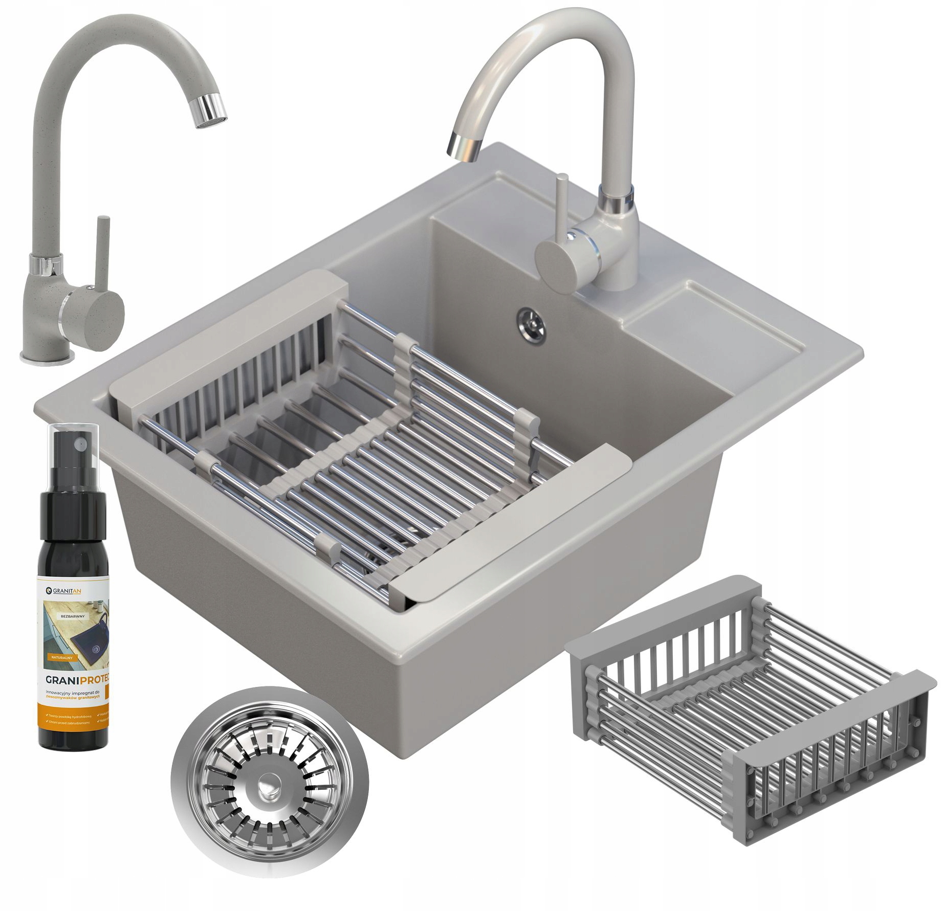 Dřez Dřez Šedý Odkapávač Kohoutků Best Set