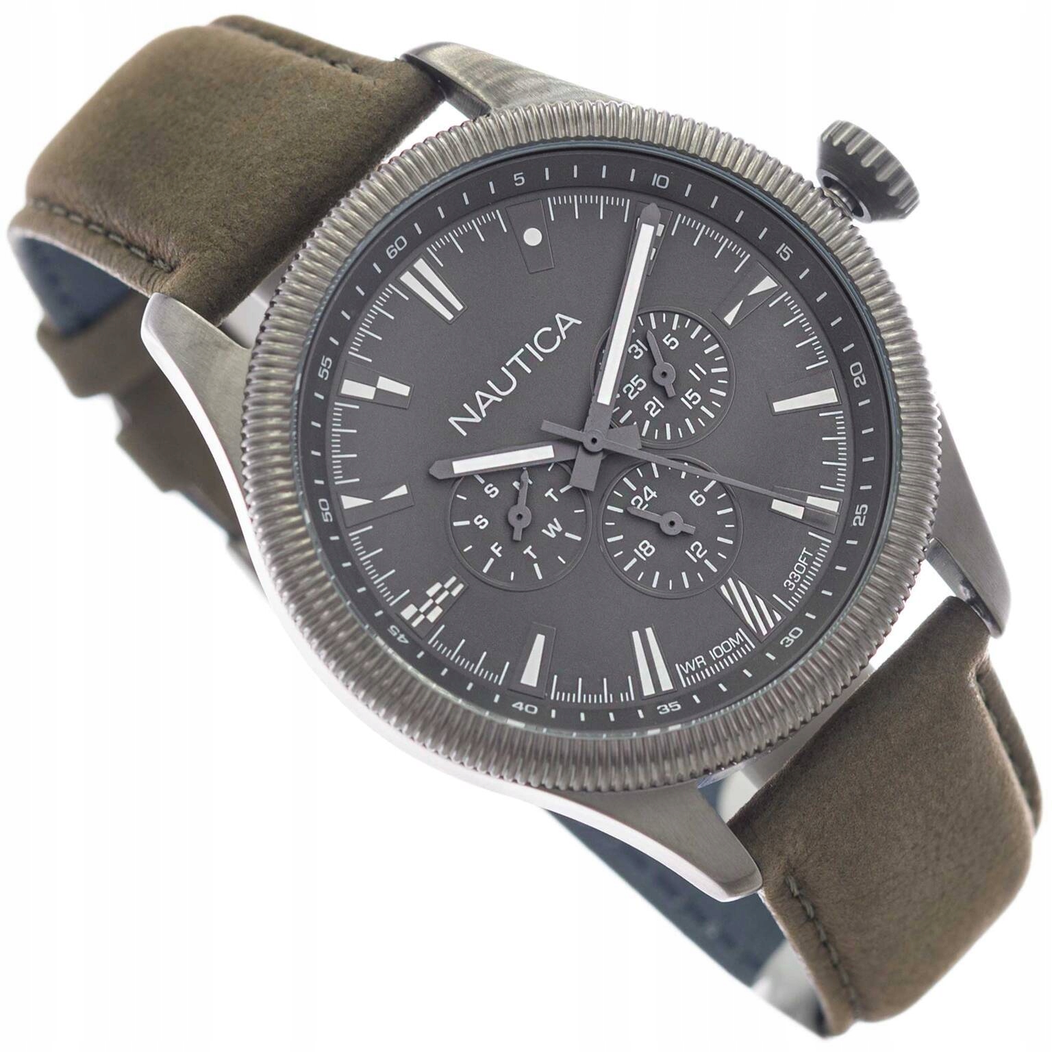 Pánské Hodinky Nautica NAPSTB002 Starbord Vodotěsné Zelené Na Řemínku