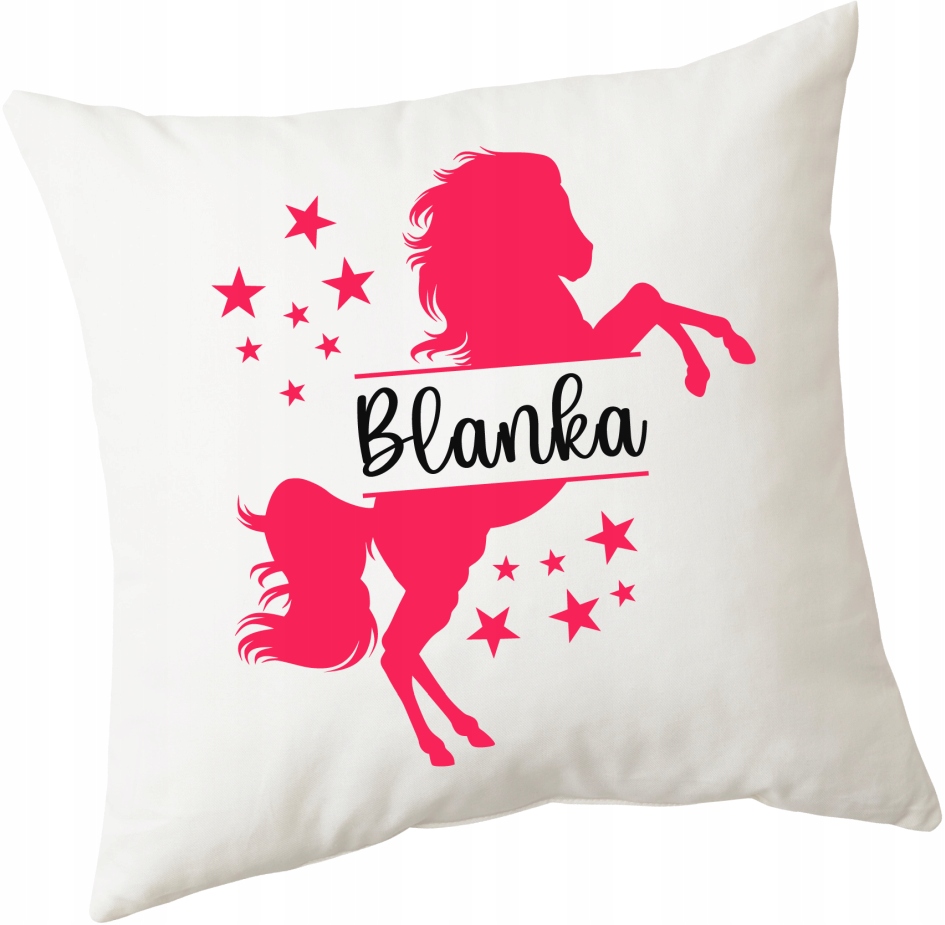 Poduszka z motywem KONIA KOŃ + IMIĘ 40x40 cm