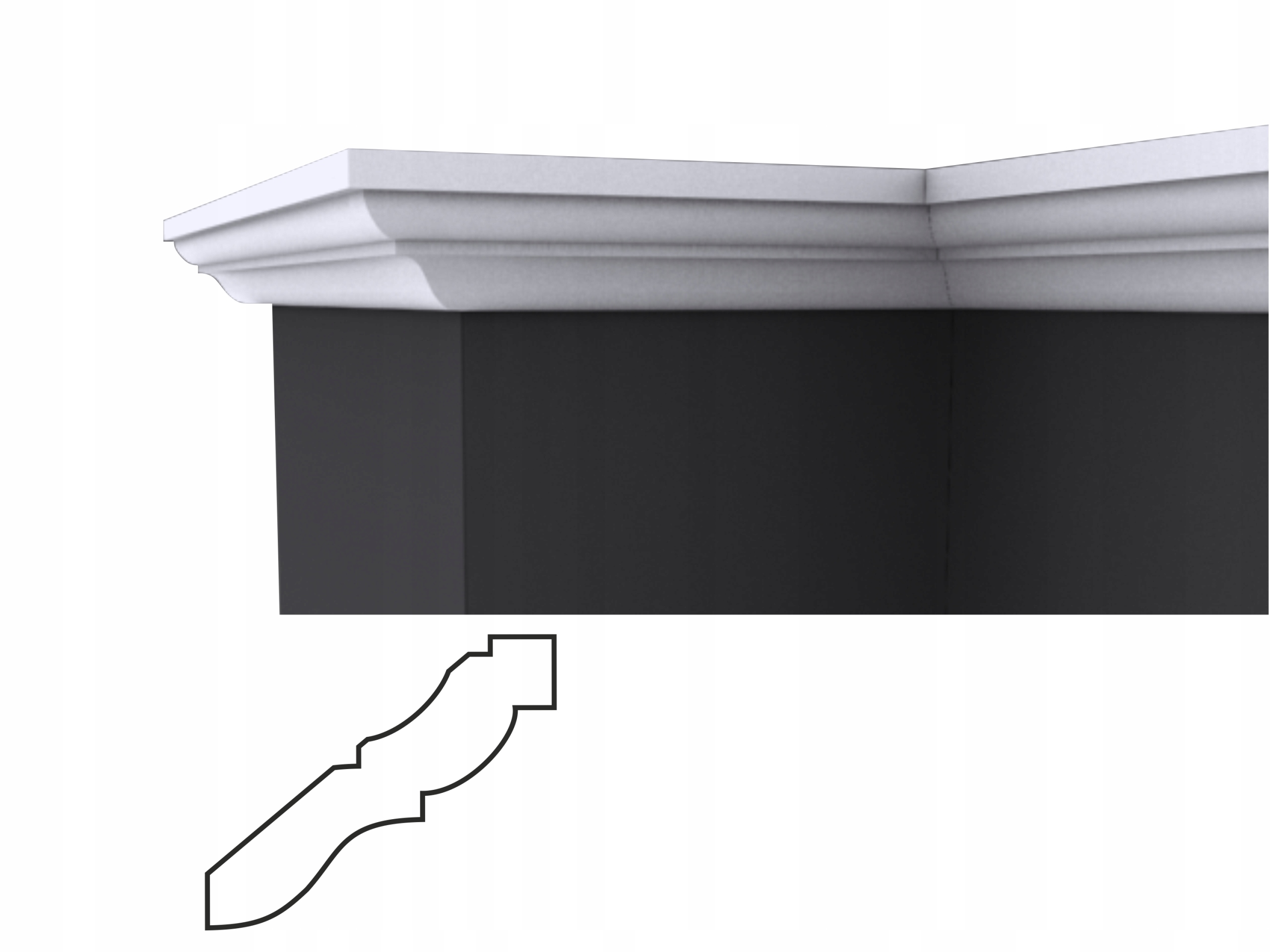 listwa przysufitowa F-1 100x100 XPS , sztukateria