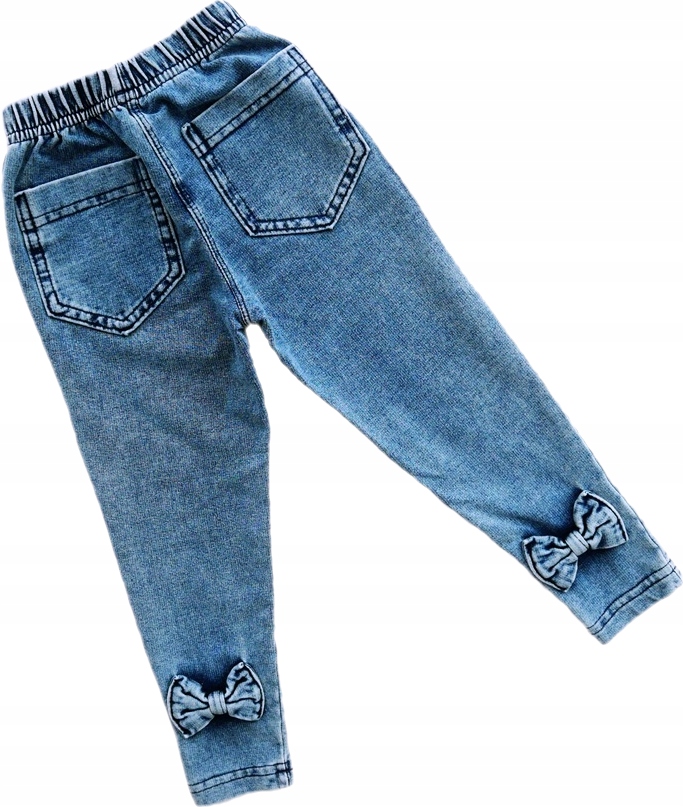 

Spodnie legginsy ala jeans kokardka niebieskie 116