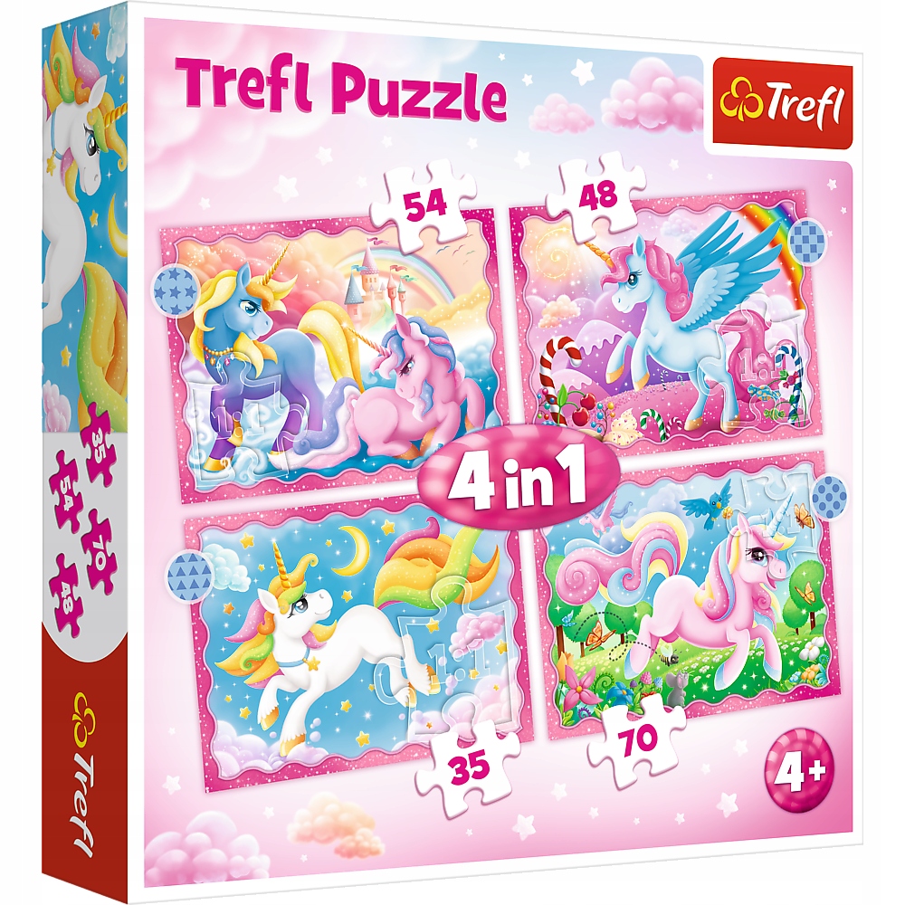 

Trefl Puzzle 4W1 Jednorożce I Magia 34389