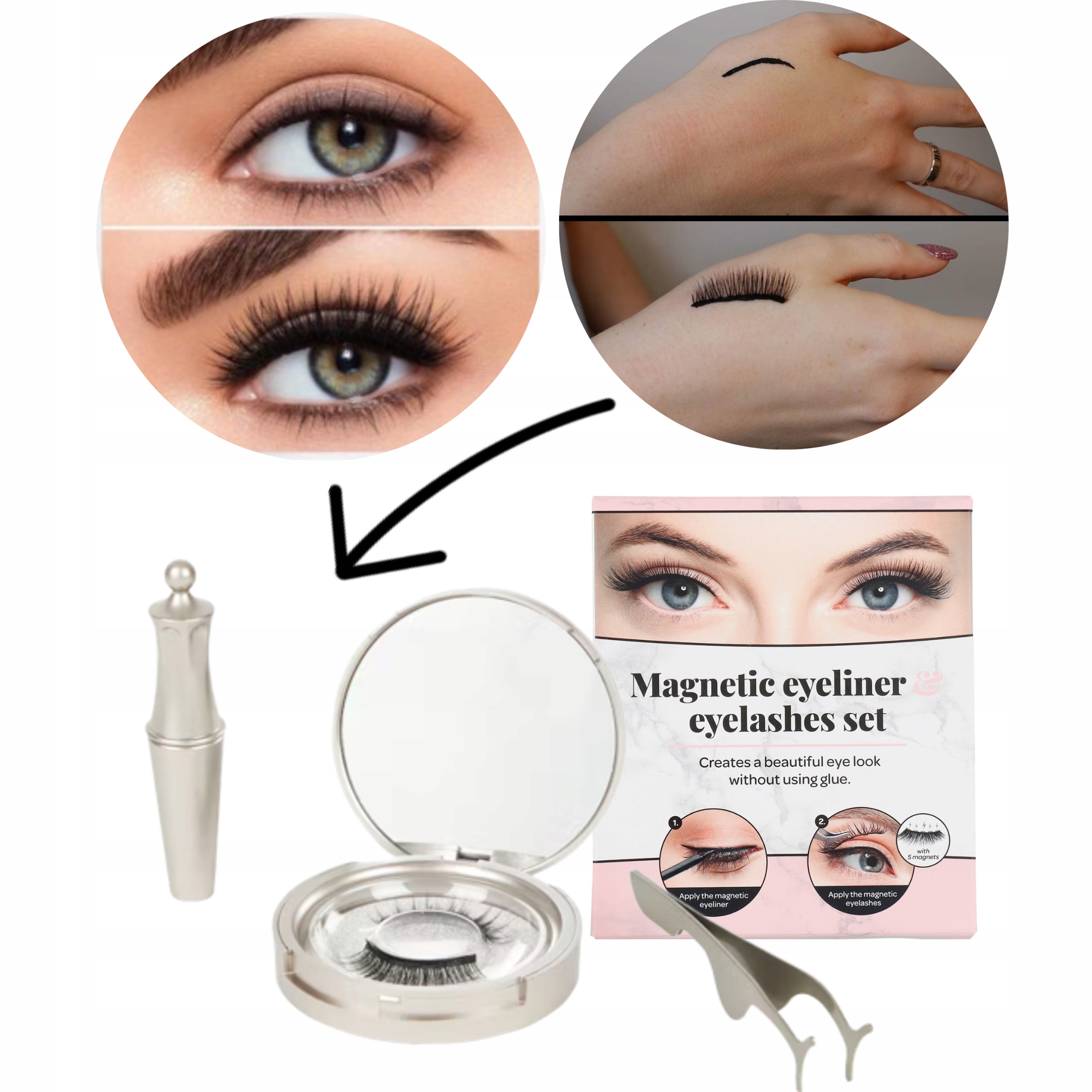 

Magnetyczne Rzęsy Eyeliner Pęseta Zestaw Magnes