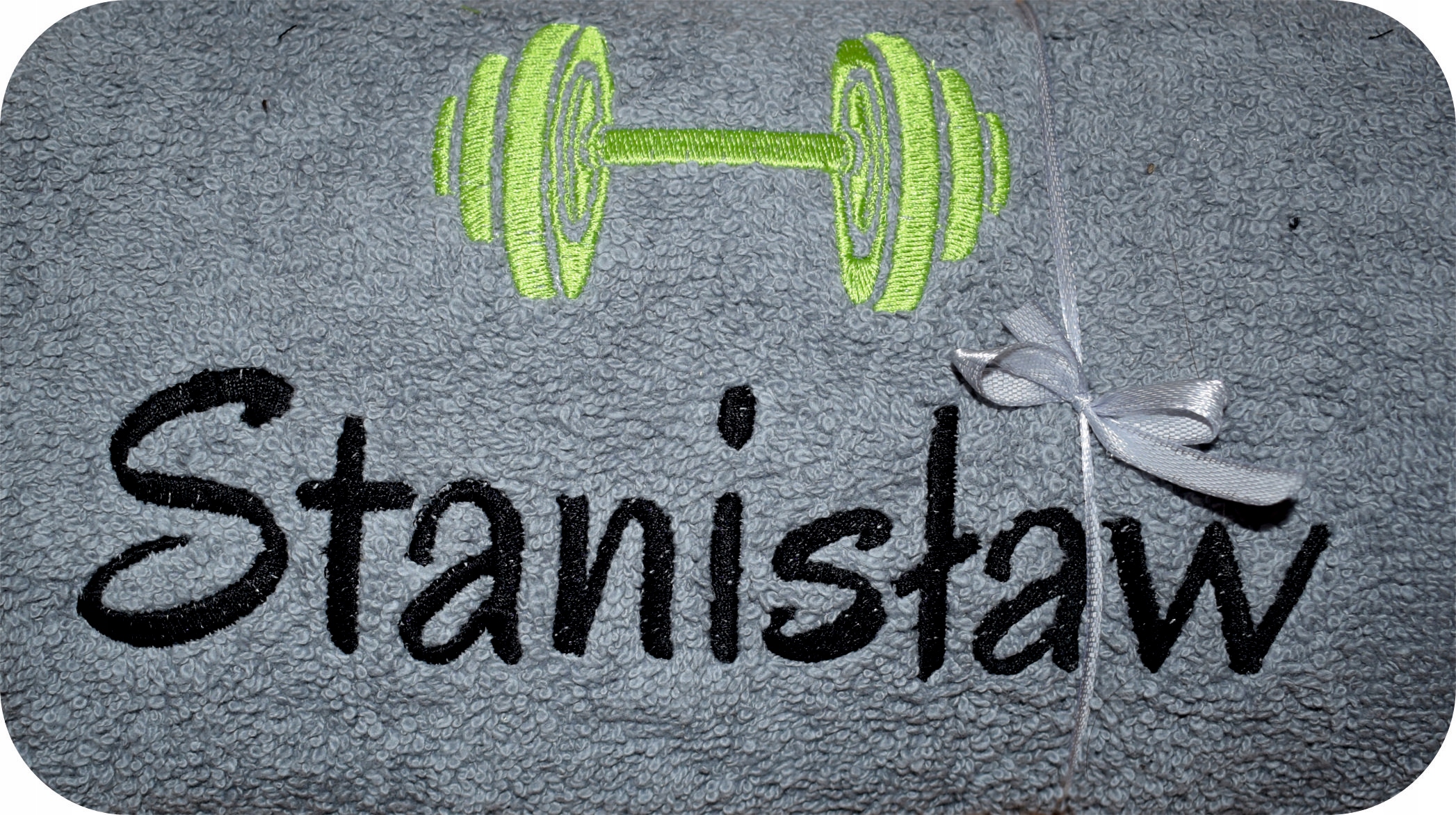 

Ręcznik 140x70 Haft Sztanga Hantel Urodziny Imię