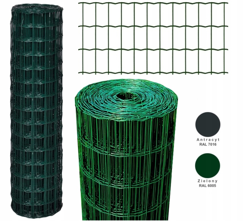 SIATKA ZGRZEWANA 100x76 mm / 1,5M ROLKA 25m ZIELONA